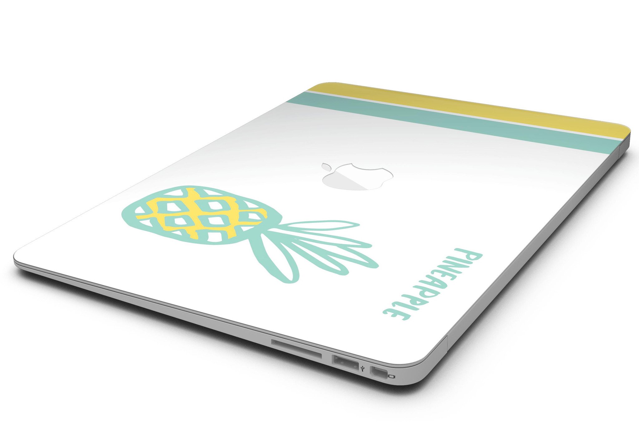 Bold Mint Pineapple MacBook Air Skin Kit showcasing vibrant design and premium vinyl material.