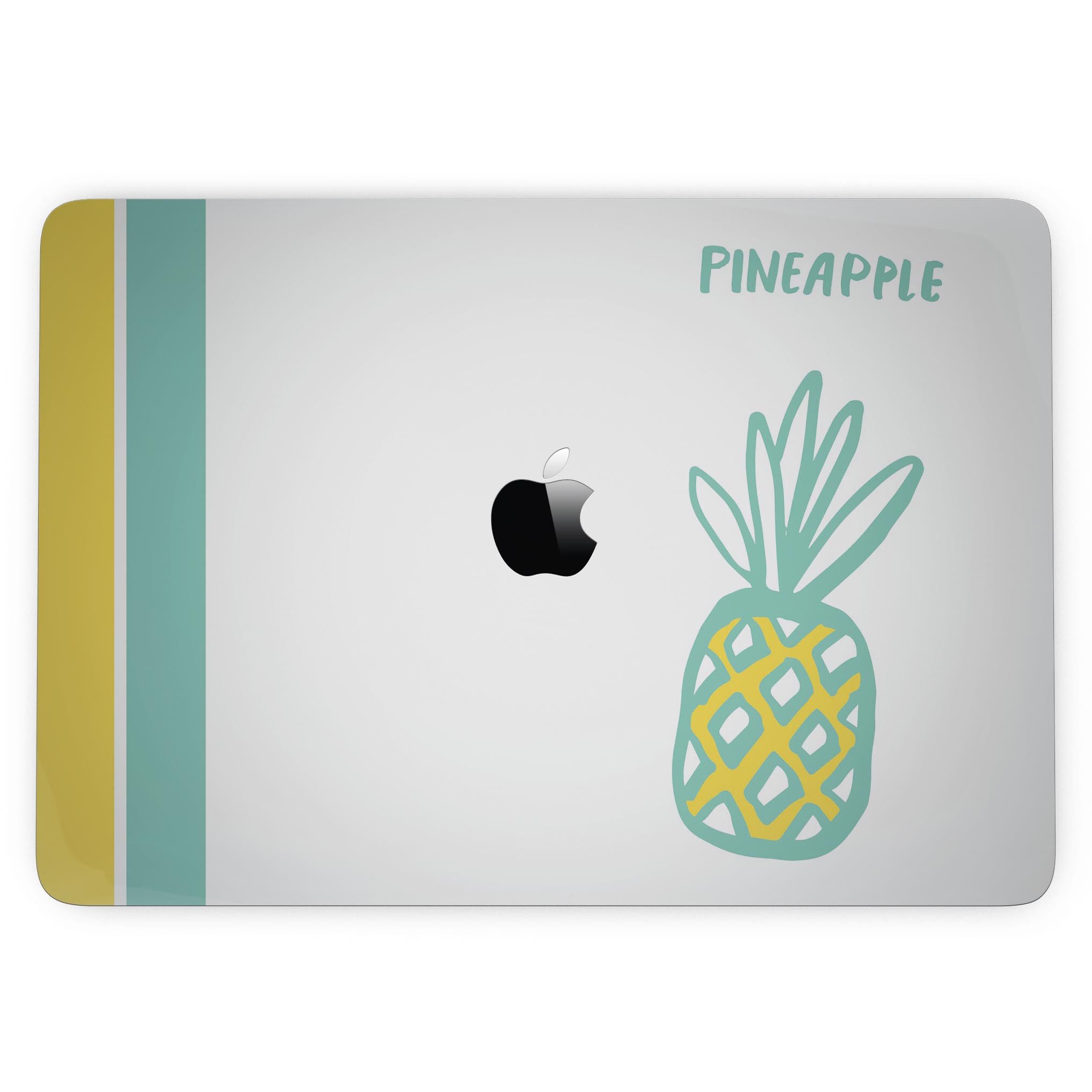 Bold Mint Pineapple skin kit for MacBook Pro with Touch Bar, showcasing vibrant mint and pineapple design on premium vinyl.