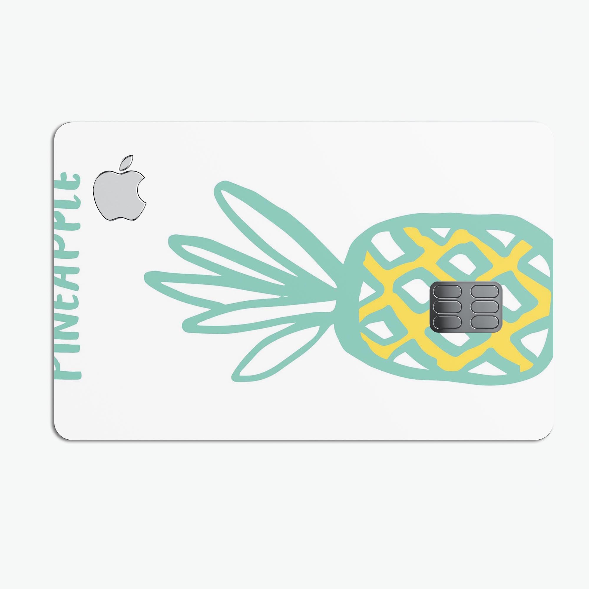 Bold Mint Pineapple decal skin-kit for Apple Card, showcasing vibrant design and premium vinyl material.