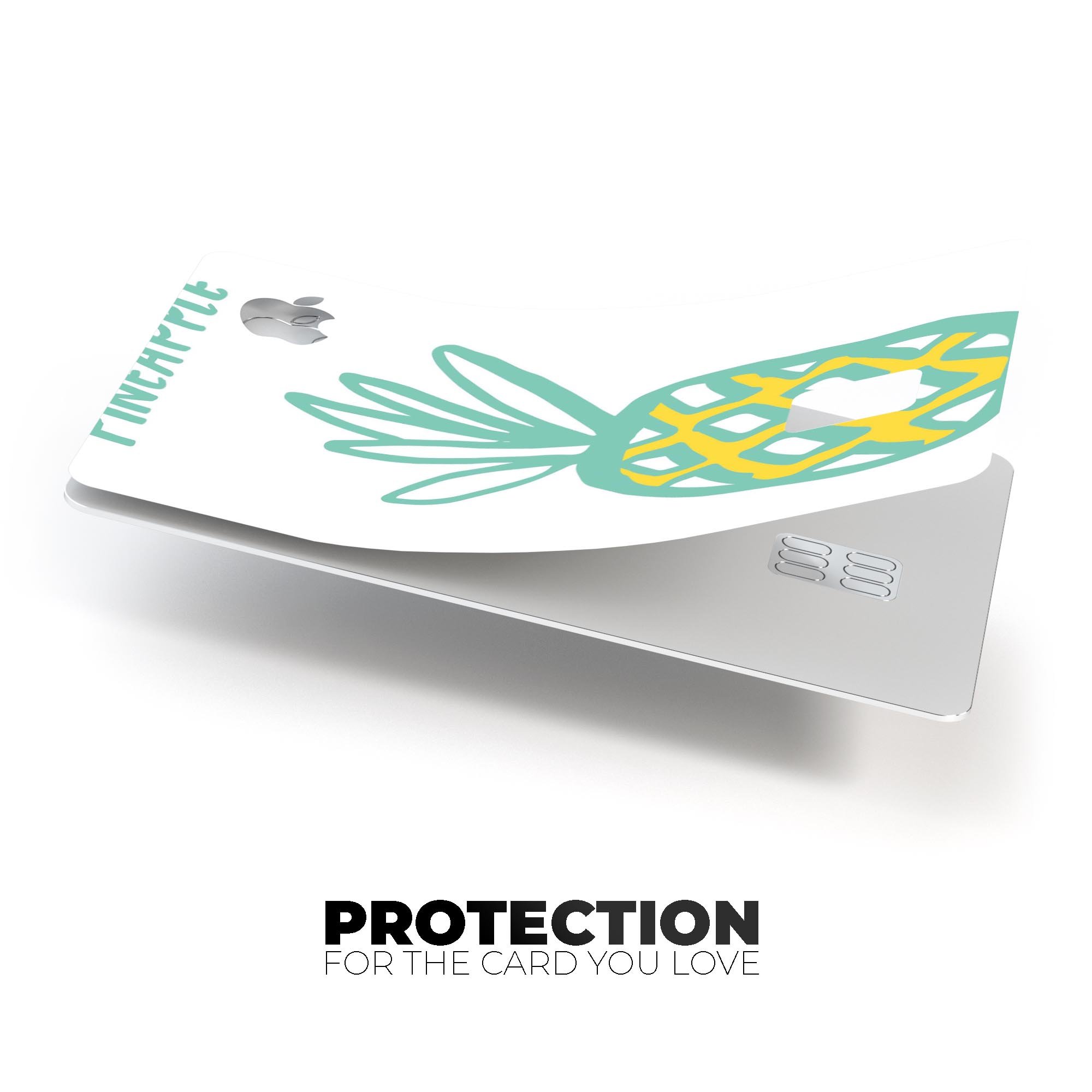 Bold Mint Pineapple decal skin-kit for Apple Card, showcasing vibrant design and premium vinyl material.