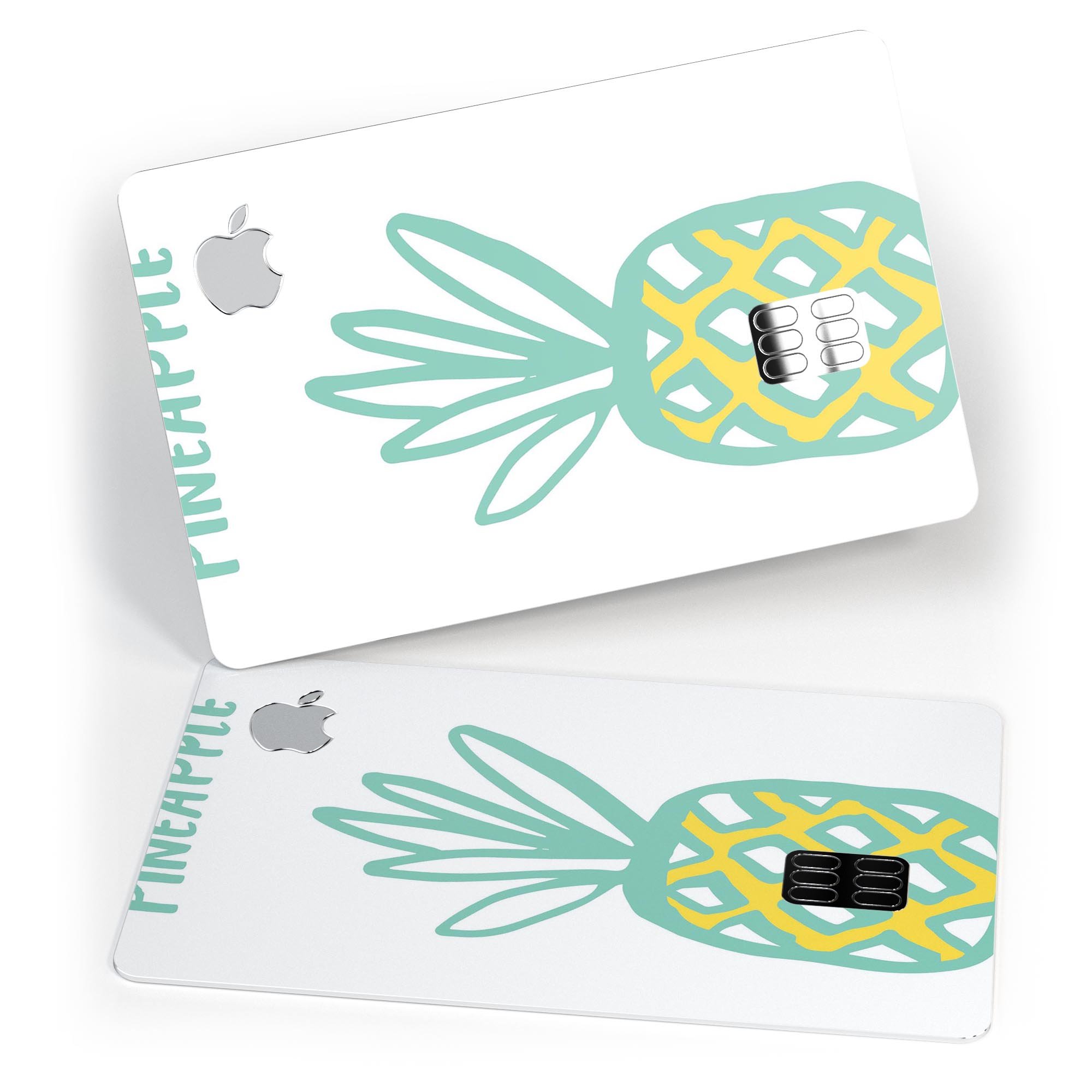 Bold Mint Pineapple decal skin-kit for Apple Card, showcasing vibrant design and premium vinyl material.