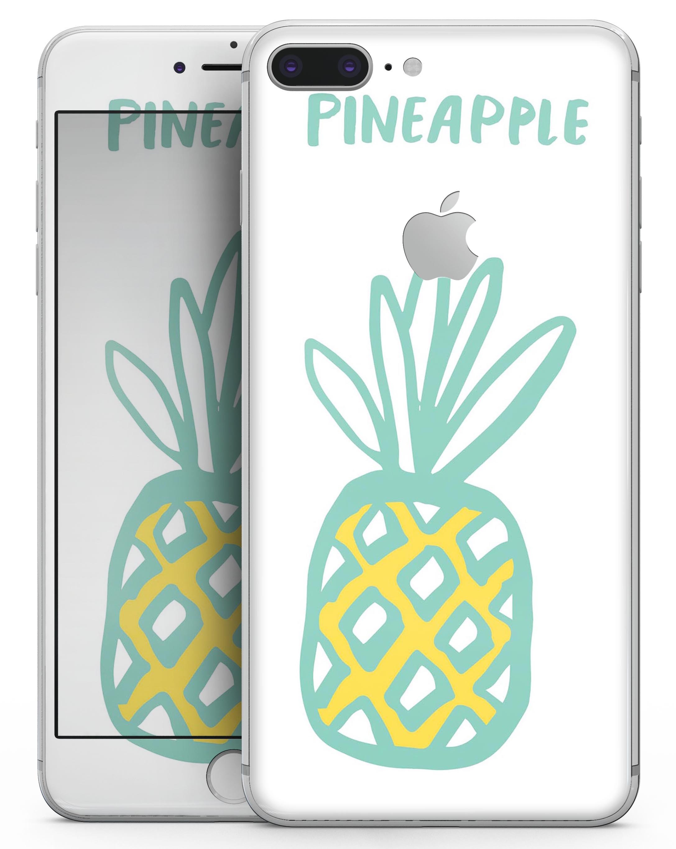 Bold Mint Pineapple skin for iPhone 8 and 8 Plus, showcasing vibrant colors and stylish design.