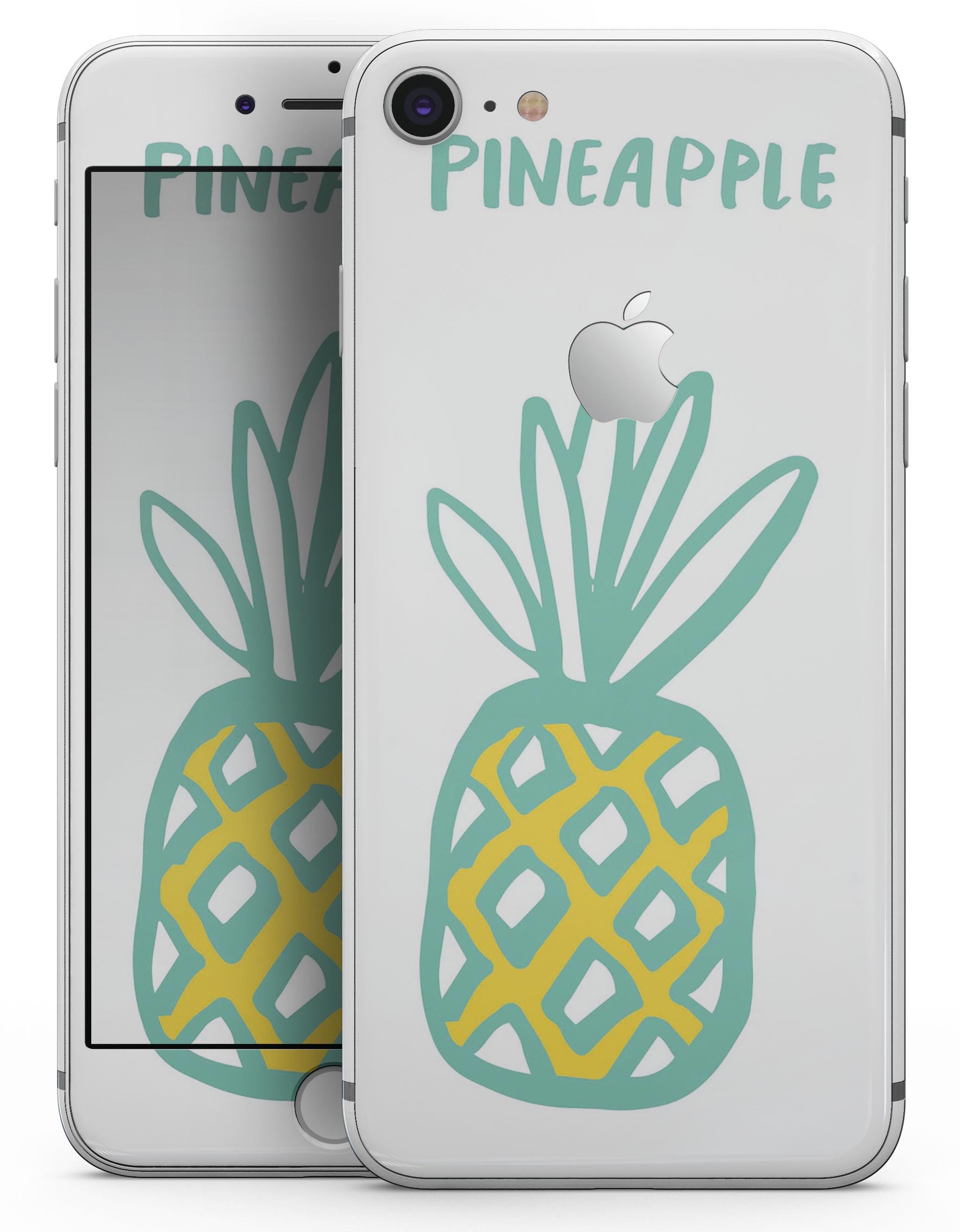 Bold Mint Pineapple skin for iPhone 8 and 8 Plus, showcasing vibrant colors and stylish design.