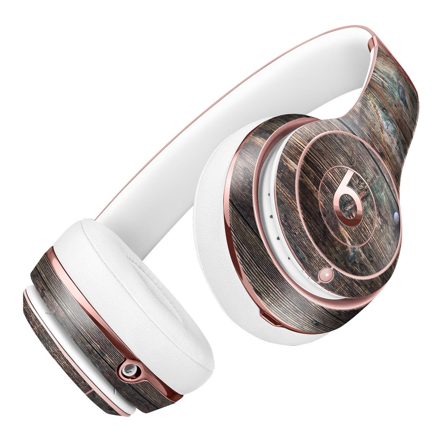 Bolted Horizontal Woodgrain Full-Body Skin Kit for Beats by Dre Solo 3 Wireless Headphones, showcasing stylish woodgrain design.