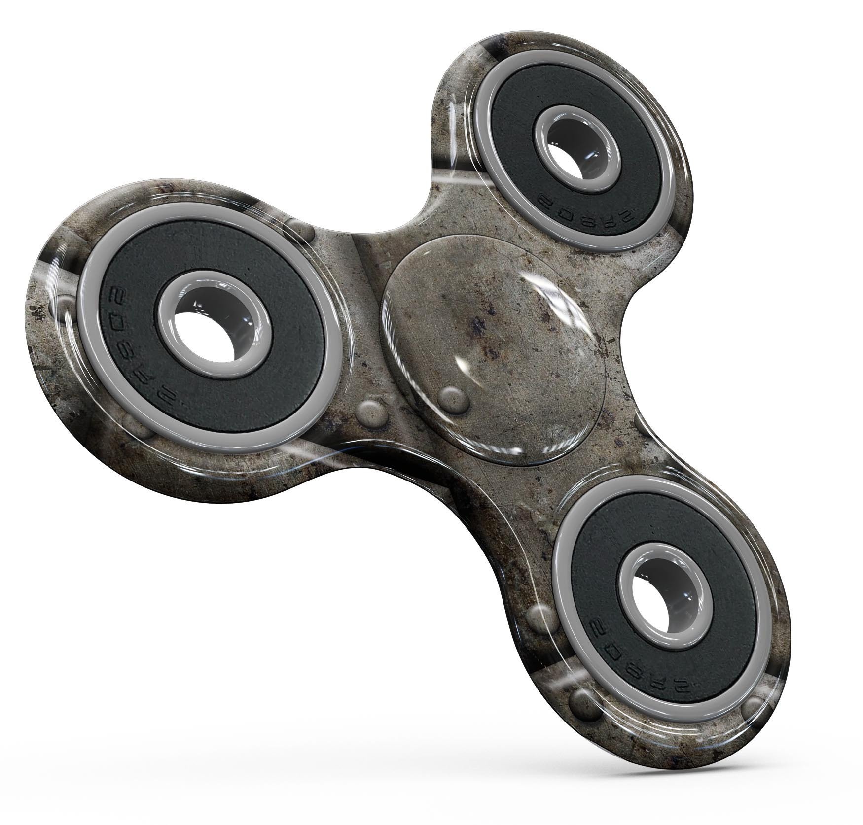 Bolted Steel Plates V2 Full-Body Fidget Spinner Skin-Kit showcasing a sleek design and premium vinyl material.