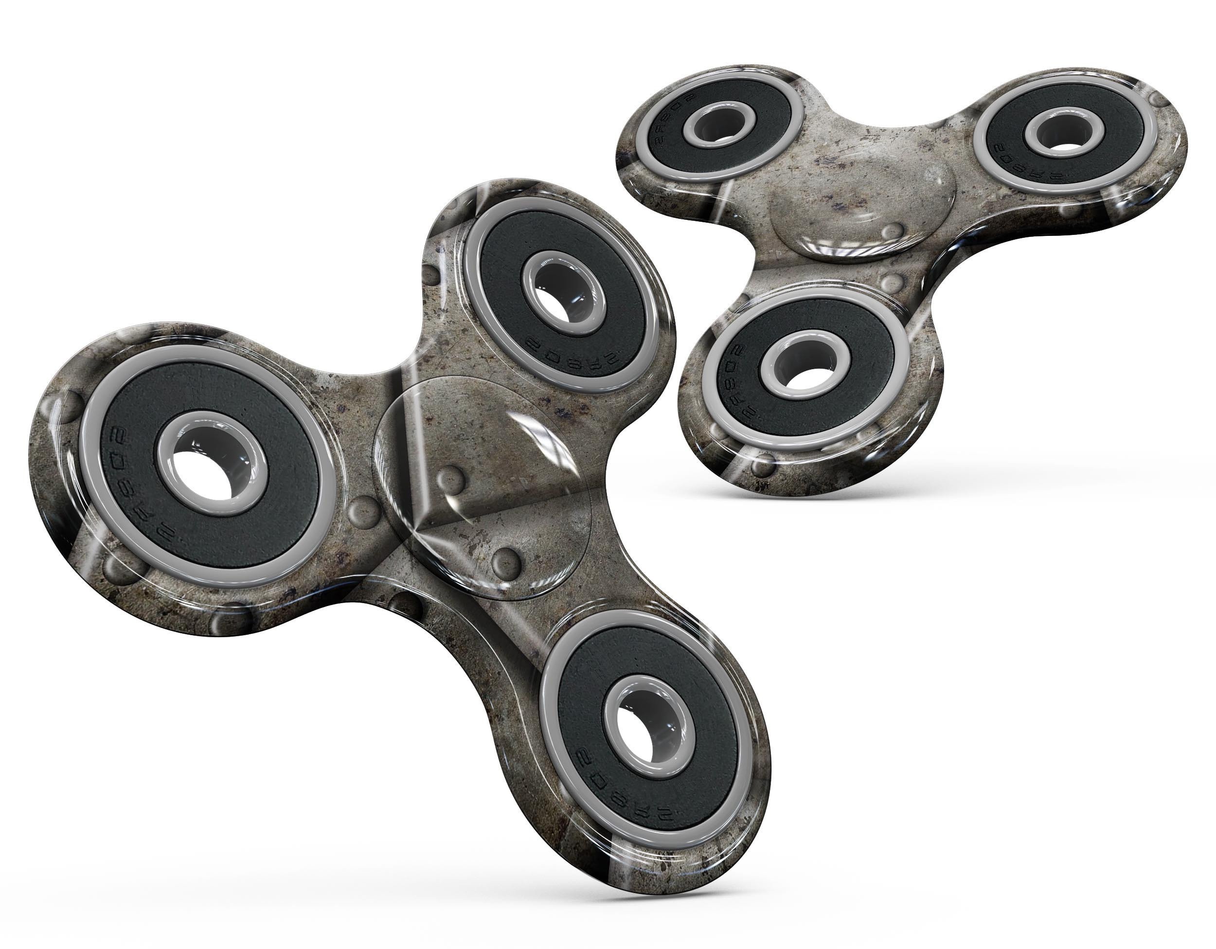 Bolted Steel Plates V2 Full-Body Fidget Spinner Skin-Kit showcasing a sleek design and premium vinyl material.