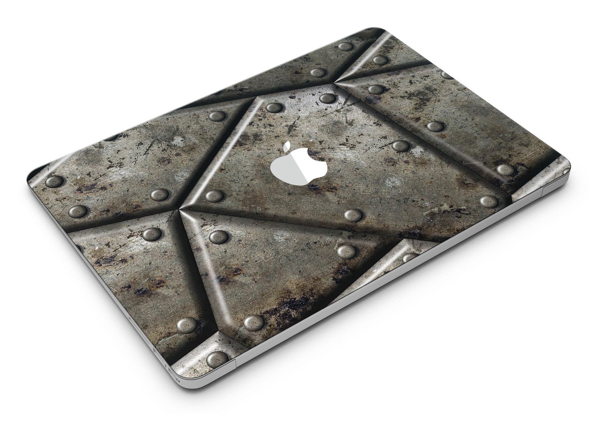 Bolted Steel Plates V2 skin kit for MacBook Air, showcasing a sleek design with a premium vinyl finish.