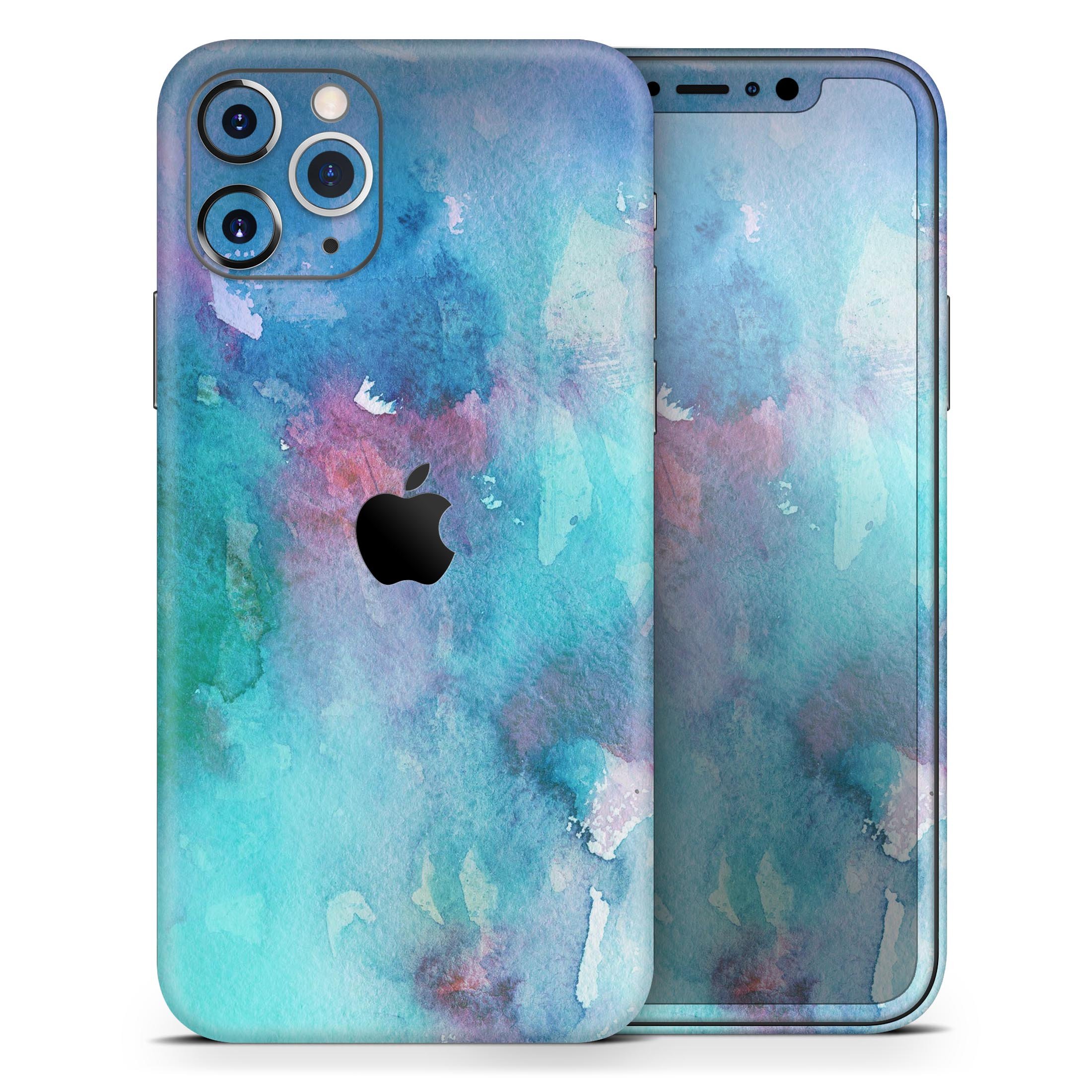 Bright Absorbed Watercolor Texture skin for iPhone 11, showcasing vibrant colors and a stylish design.