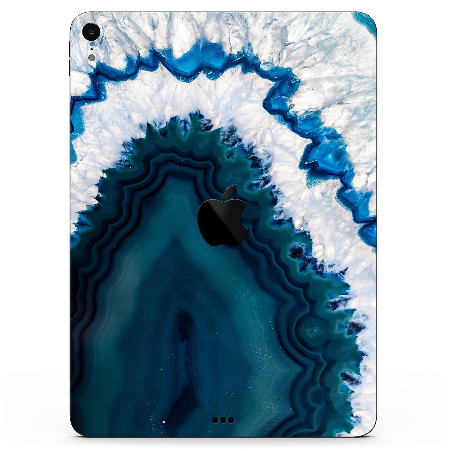 Bright Blue Agate Slice skin decal for Apple iPad Pro, showcasing vibrant blue and natural stone patterns.