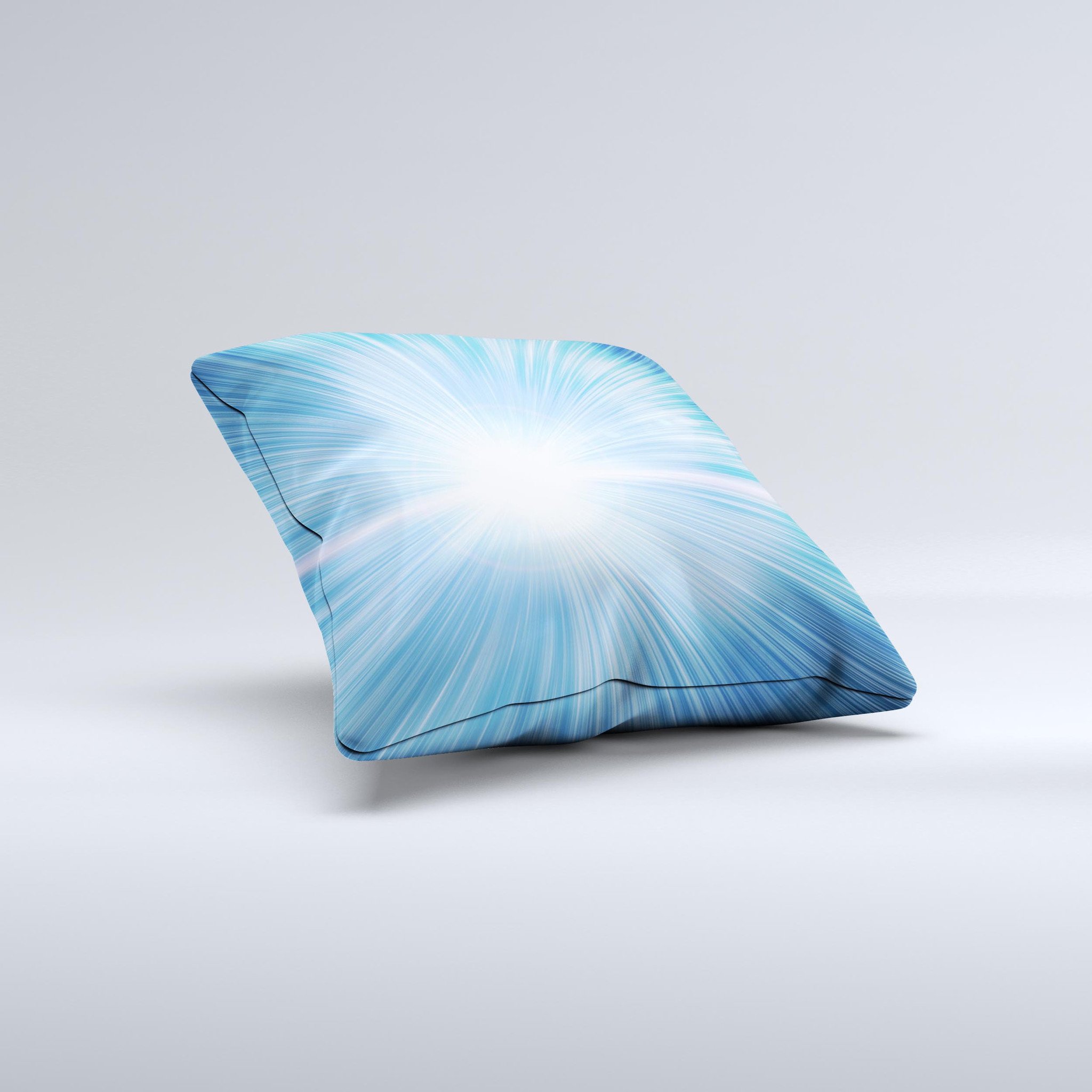 Bright Blue Light ink-Fuzed Decorative Throw Pillow with unique handcrafted design and high-quality fabric.