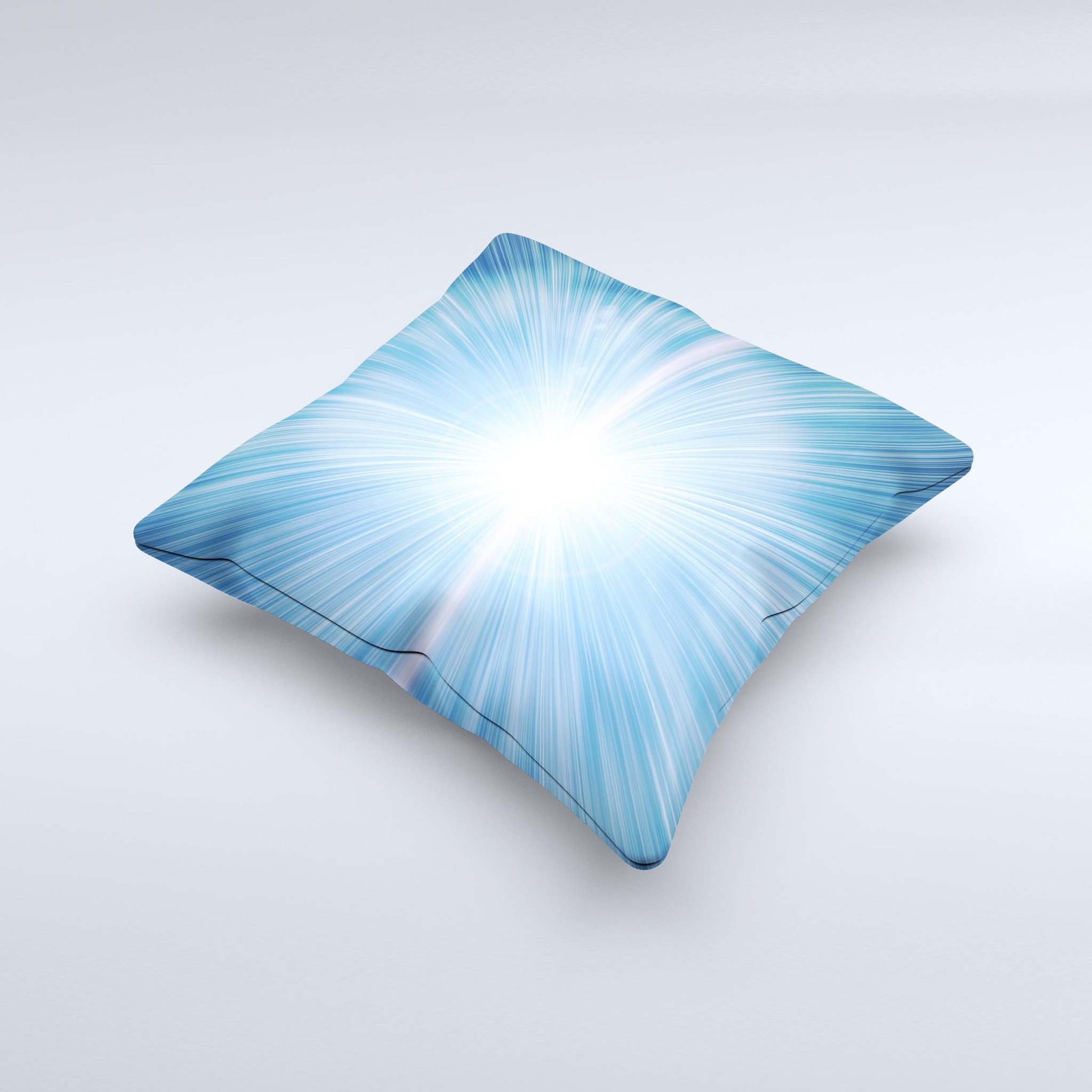 Bright Blue Light ink-Fuzed Decorative Throw Pillow with unique handcrafted design and high-quality fabric.