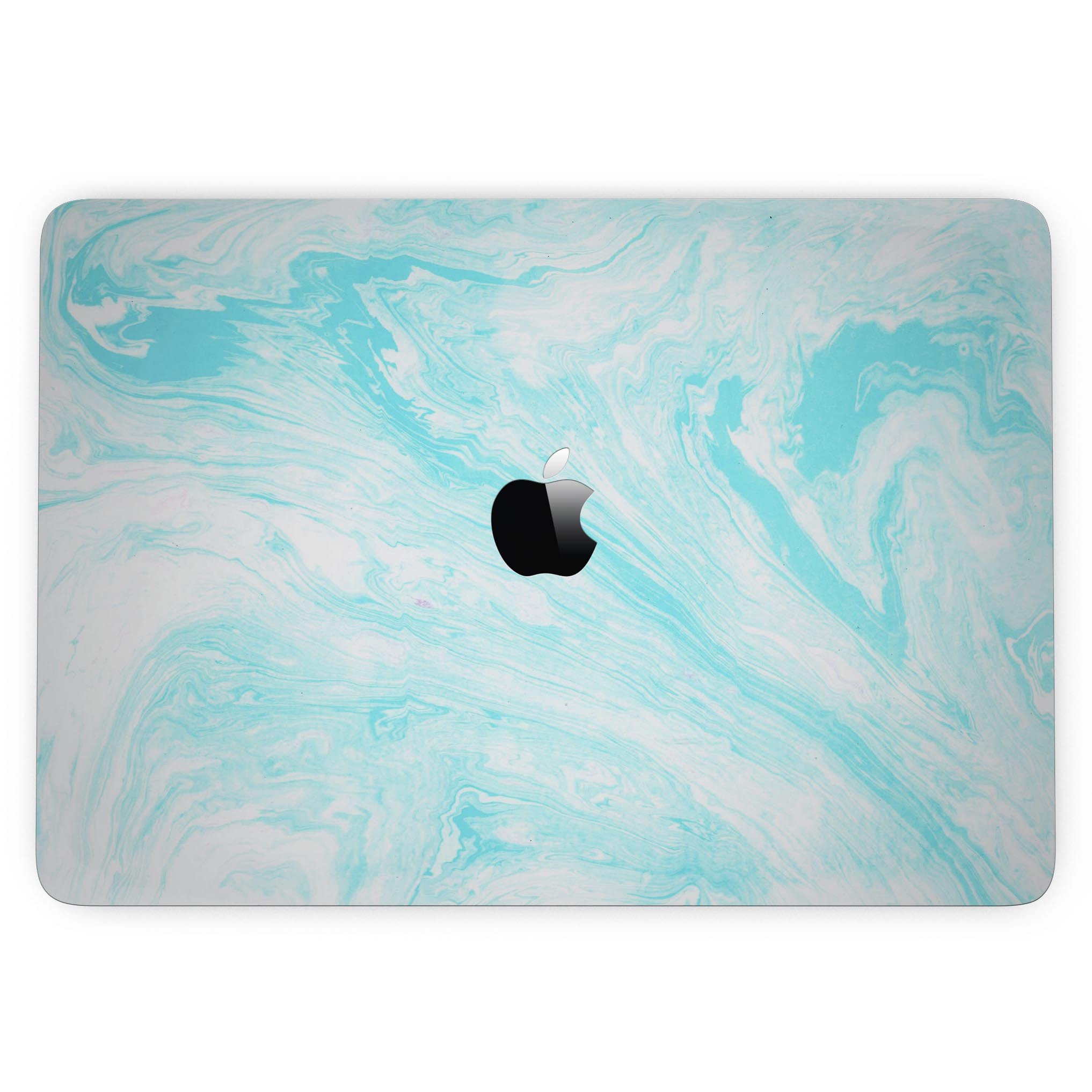 Bright Blue Textured Marble skin for 13" MacBook Pro without Touch Bar, showcasing vibrant colors and a sleek design.