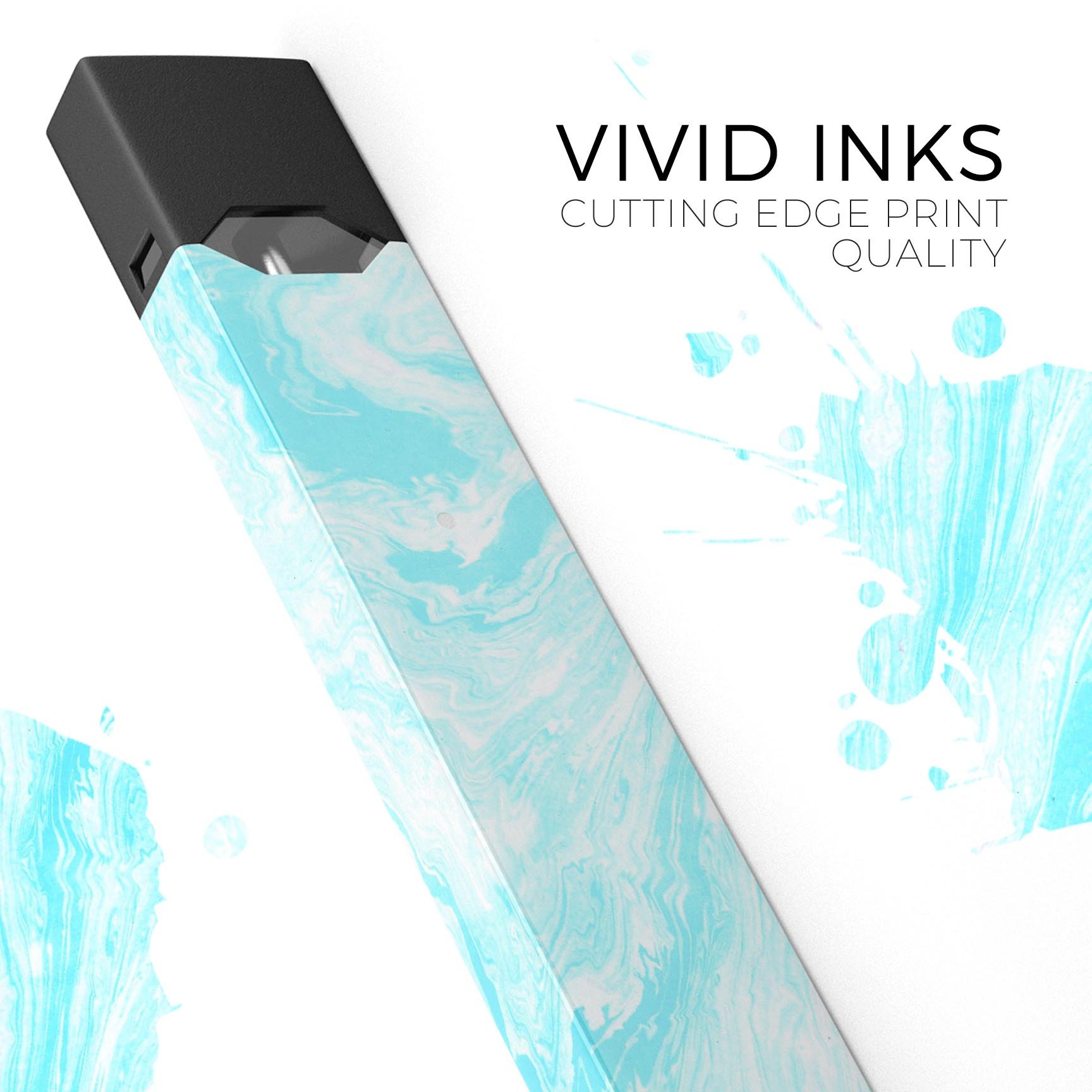 Bright Blue Textured Marble skin wrap for JUUL device, showcasing vibrant blue marble design and protective features.