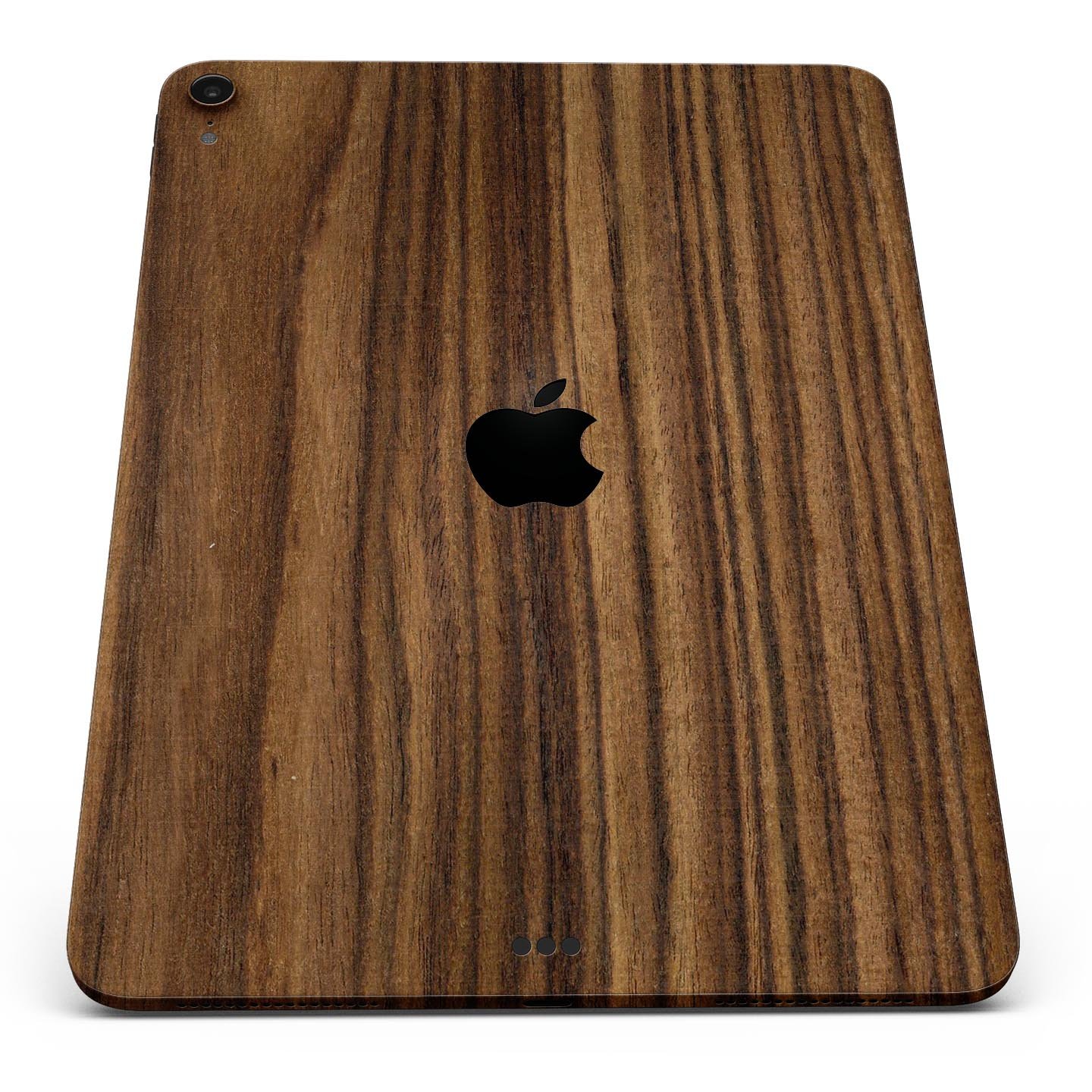 Bright Ebony Woodgrain skin decal for Apple iPad Pro, showcasing a sleek wood texture design for stylish protection.