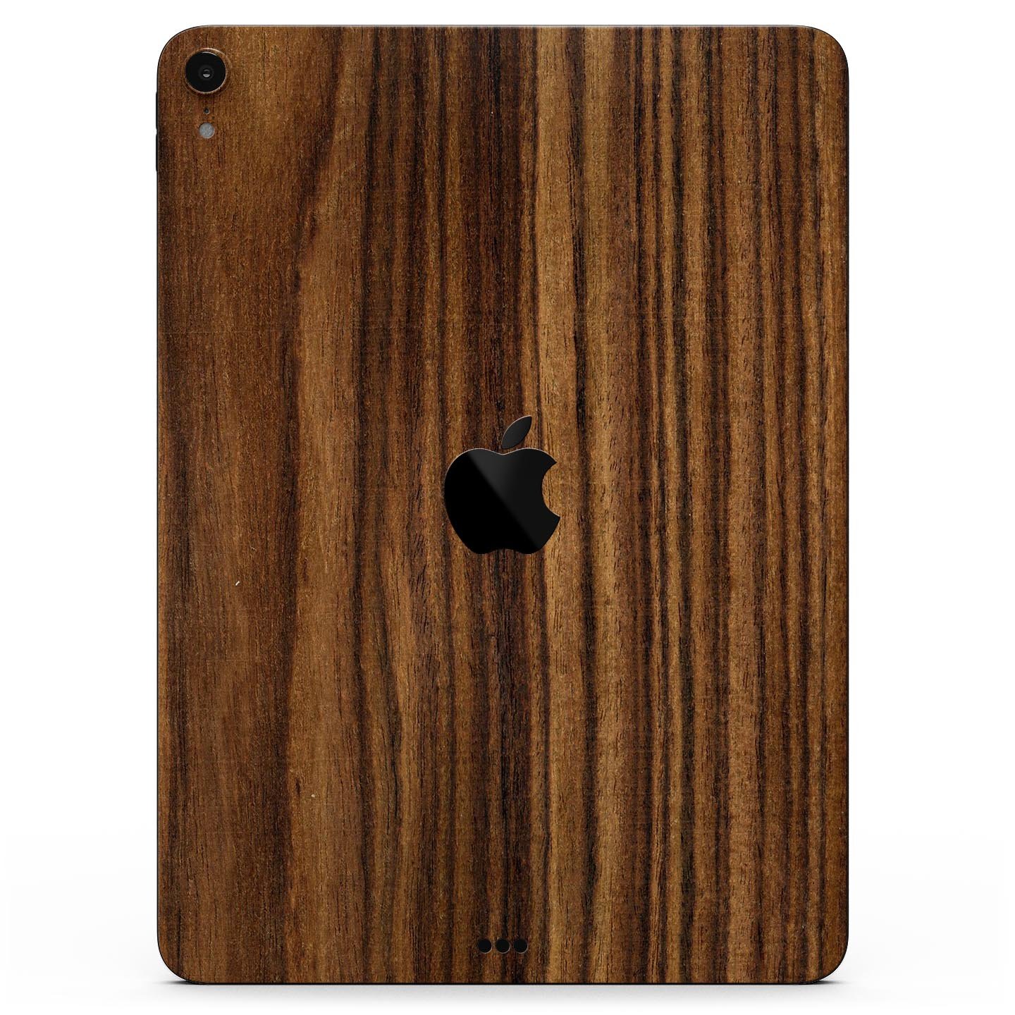 Bright Ebony Woodgrain skin decal for Apple iPad Pro, showcasing a sleek wood texture design for stylish protection.