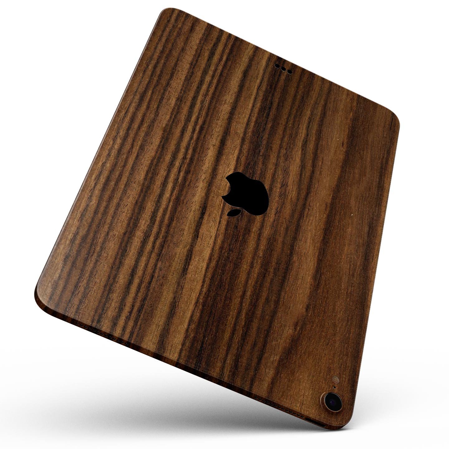 Bright Ebony Woodgrain skin decal for Apple iPad Pro, showcasing a sleek wood texture design for stylish protection.