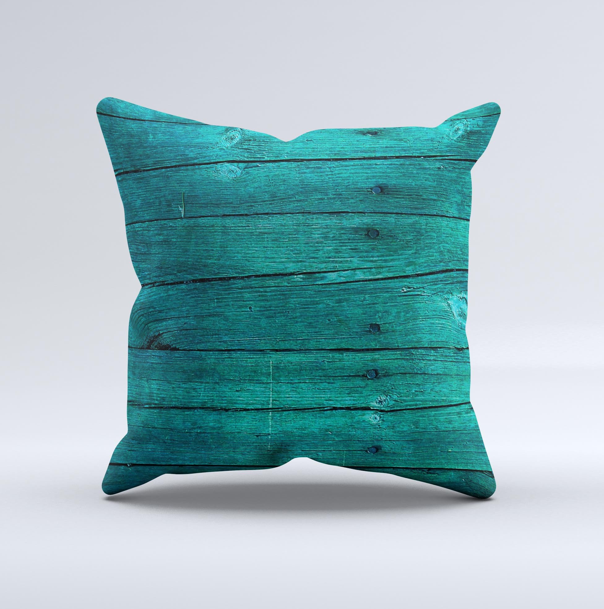 Bright emerald green decorative throw pillow featuring wood plank design, handcrafted in Virginia with high-quality materials.