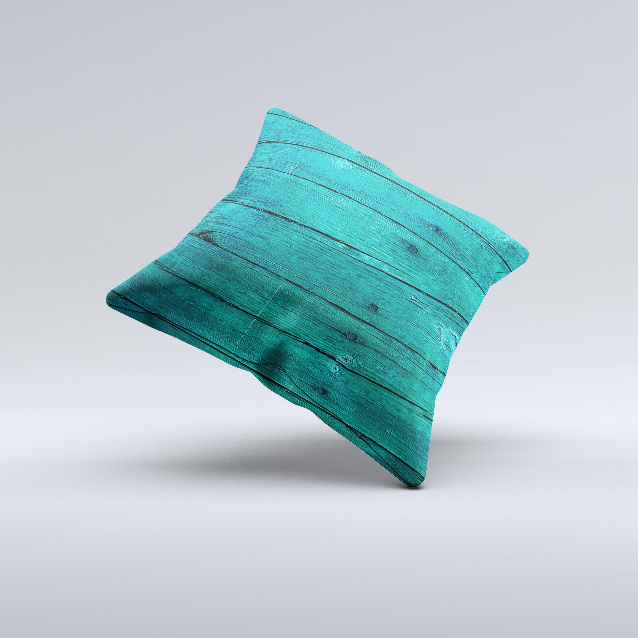 Bright emerald green decorative throw pillow featuring wood plank design, handcrafted in Virginia with high-quality materials.