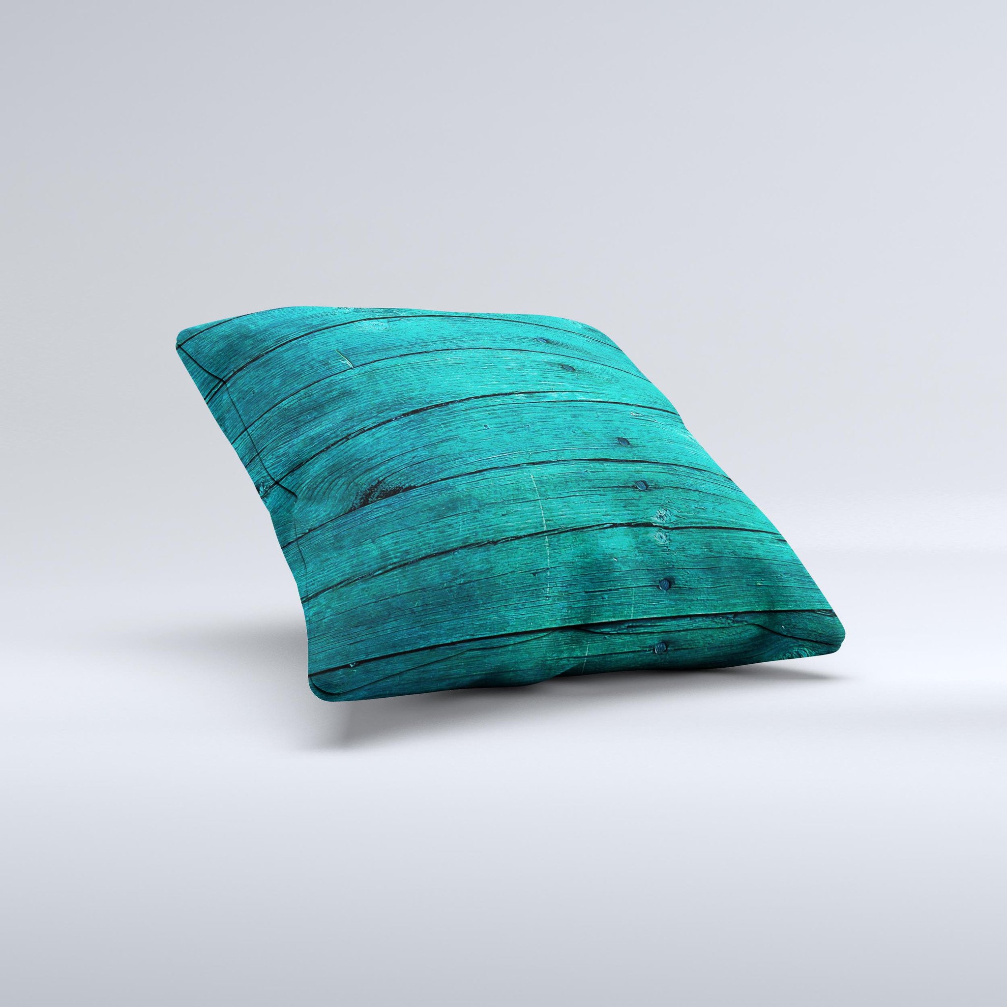 Bright emerald green decorative throw pillow featuring wood plank design, handcrafted in Virginia with high-quality materials.