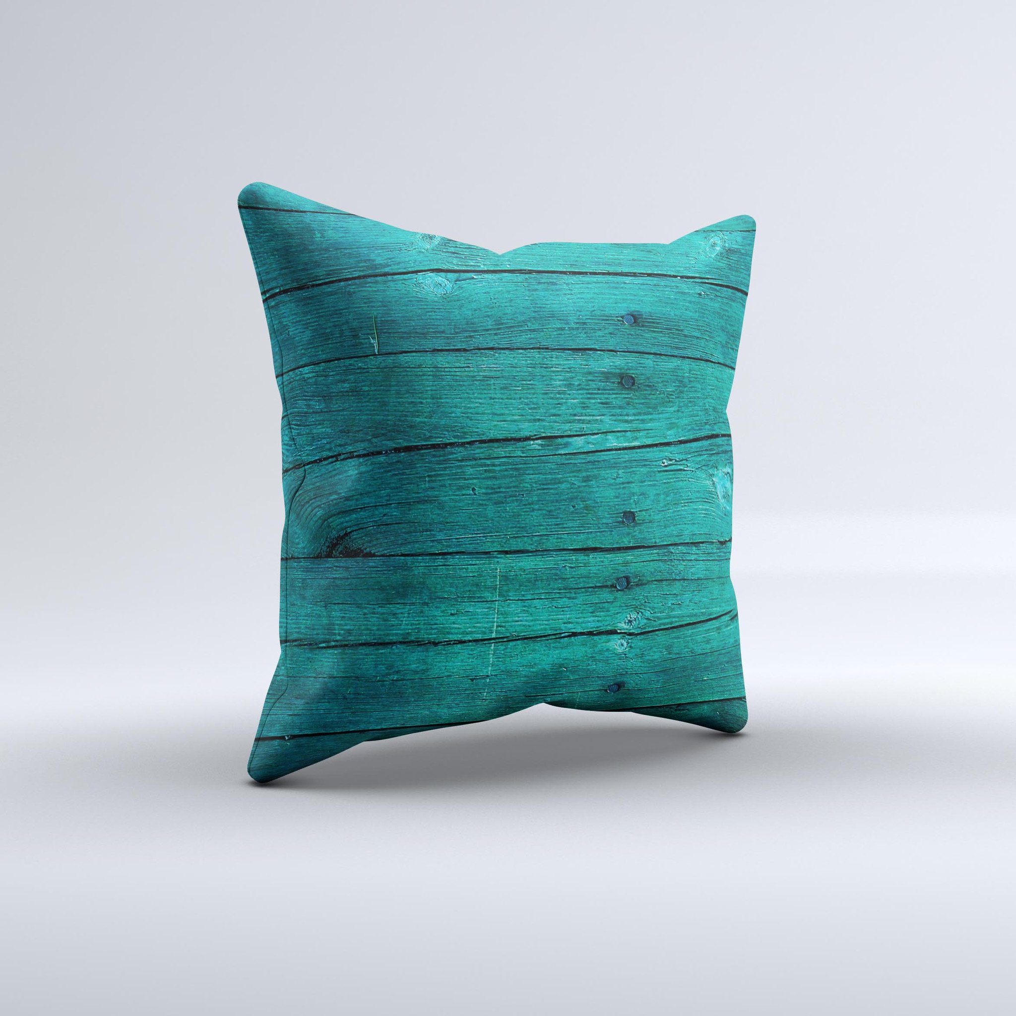 Bright emerald green decorative throw pillow featuring wood plank design, handcrafted in Virginia with high-quality materials.