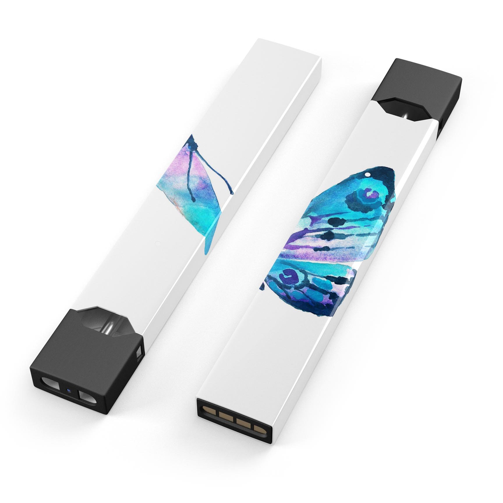 Bright Graceful Butterfly skin-wrap sticker designed for JUUL vaping device, featuring vibrant colors and intricate butterfly design.