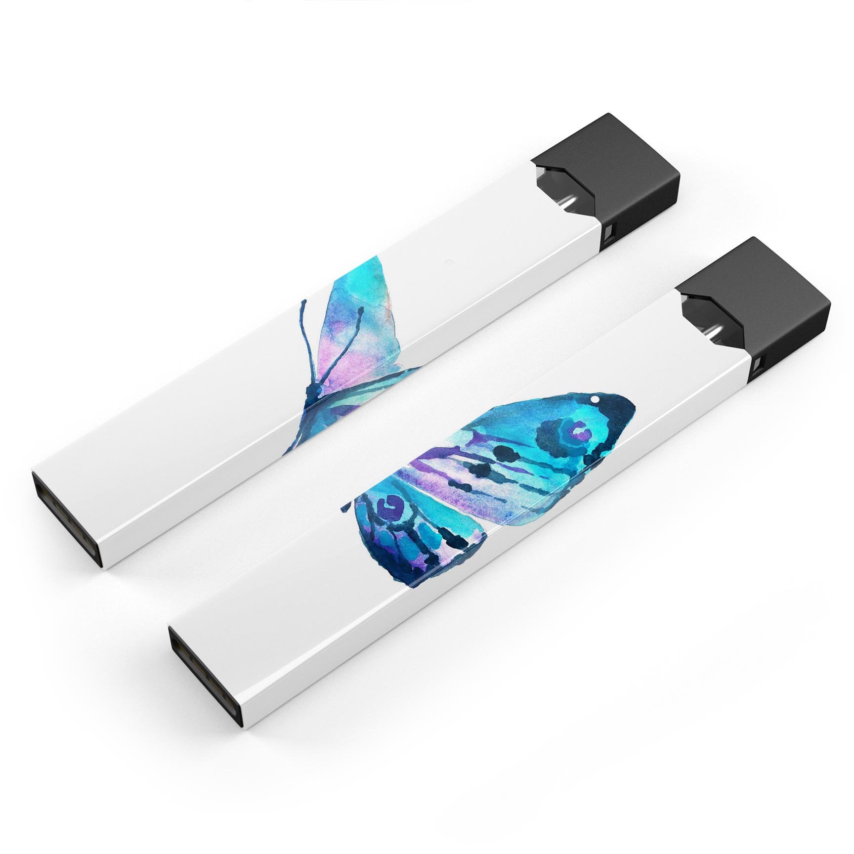 Bright Graceful Butterfly skin-wrap sticker designed for JUUL vaping device, featuring vibrant colors and intricate butterfly design.