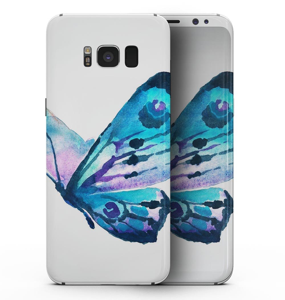 Bright Graceful Butterfly skin kit for Samsung Galaxy S8, showcasing vibrant butterfly design on premium vinyl material.