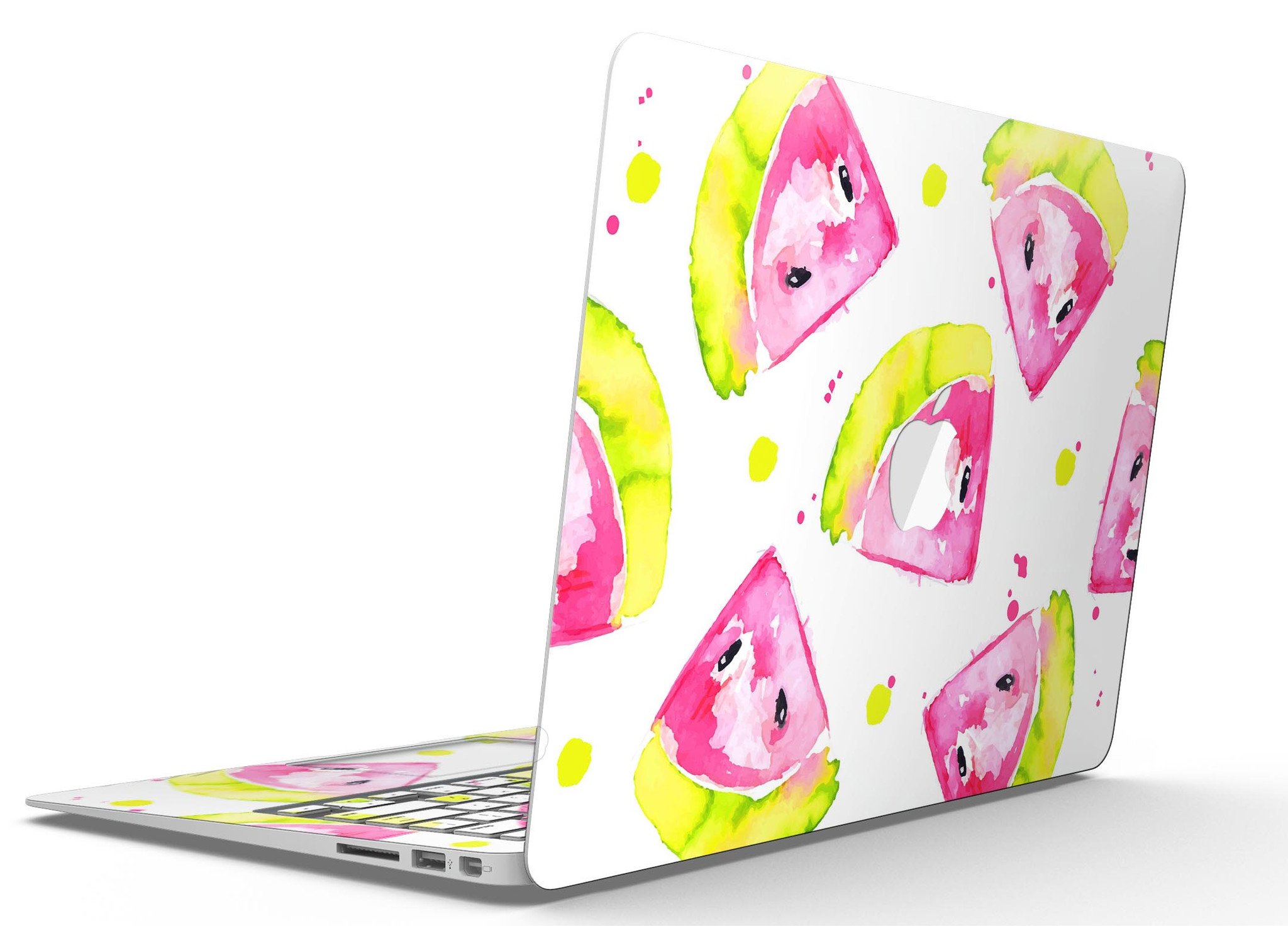 Bright Highlighter WaterColor-Melins skin kit for MacBook Air, showcasing vibrant colors and a sleek design.