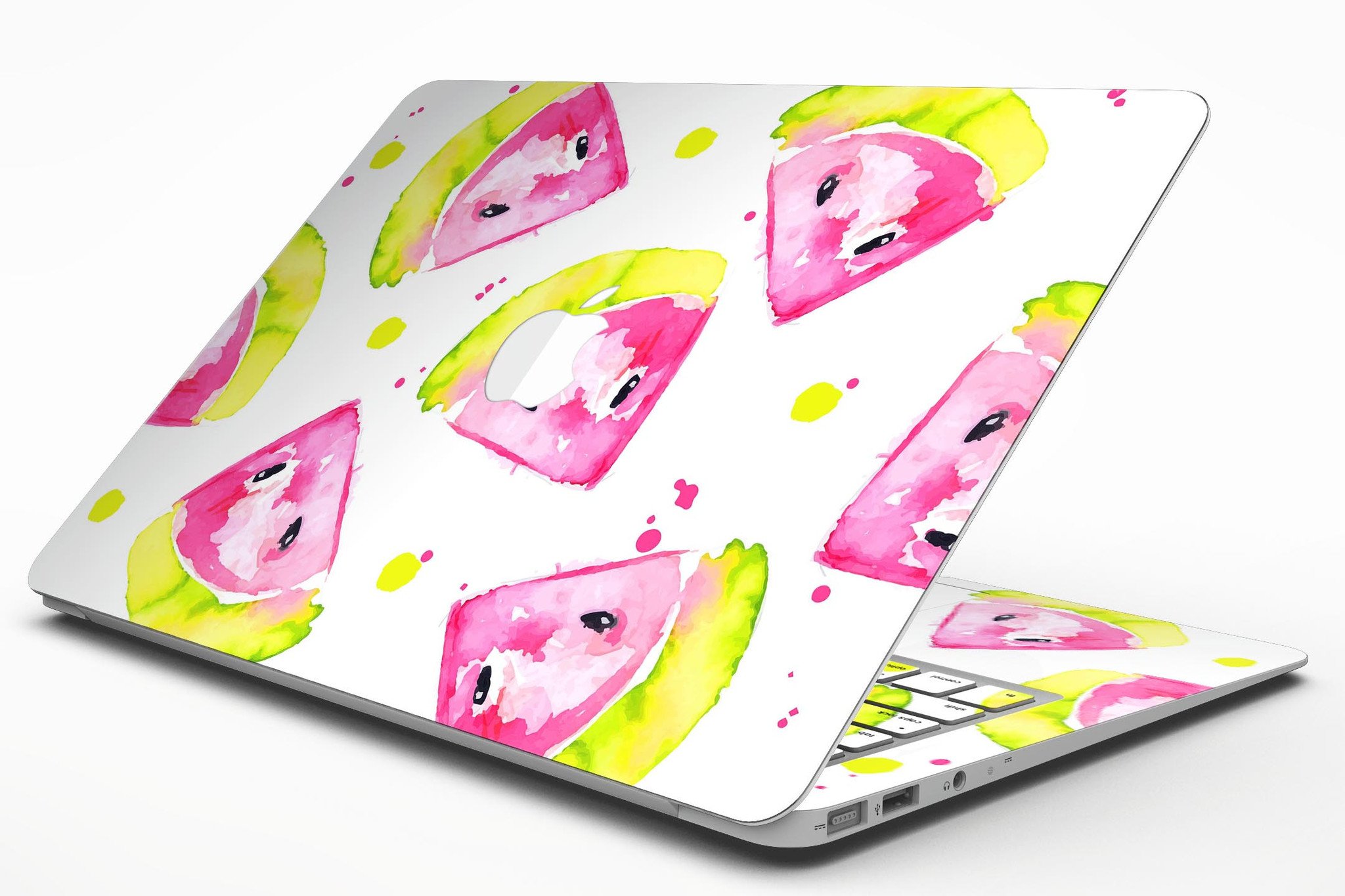 Bright Highlighter WaterColor-Melins skin kit for MacBook Air, showcasing vibrant colors and a sleek design.