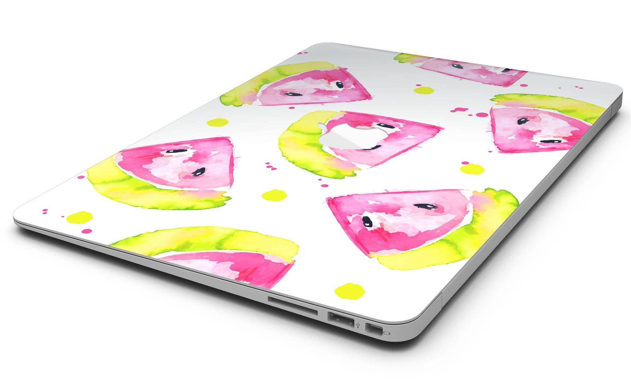 Bright Highlighter WaterColor-Melins skin kit for MacBook Air, showcasing vibrant colors and a sleek design.