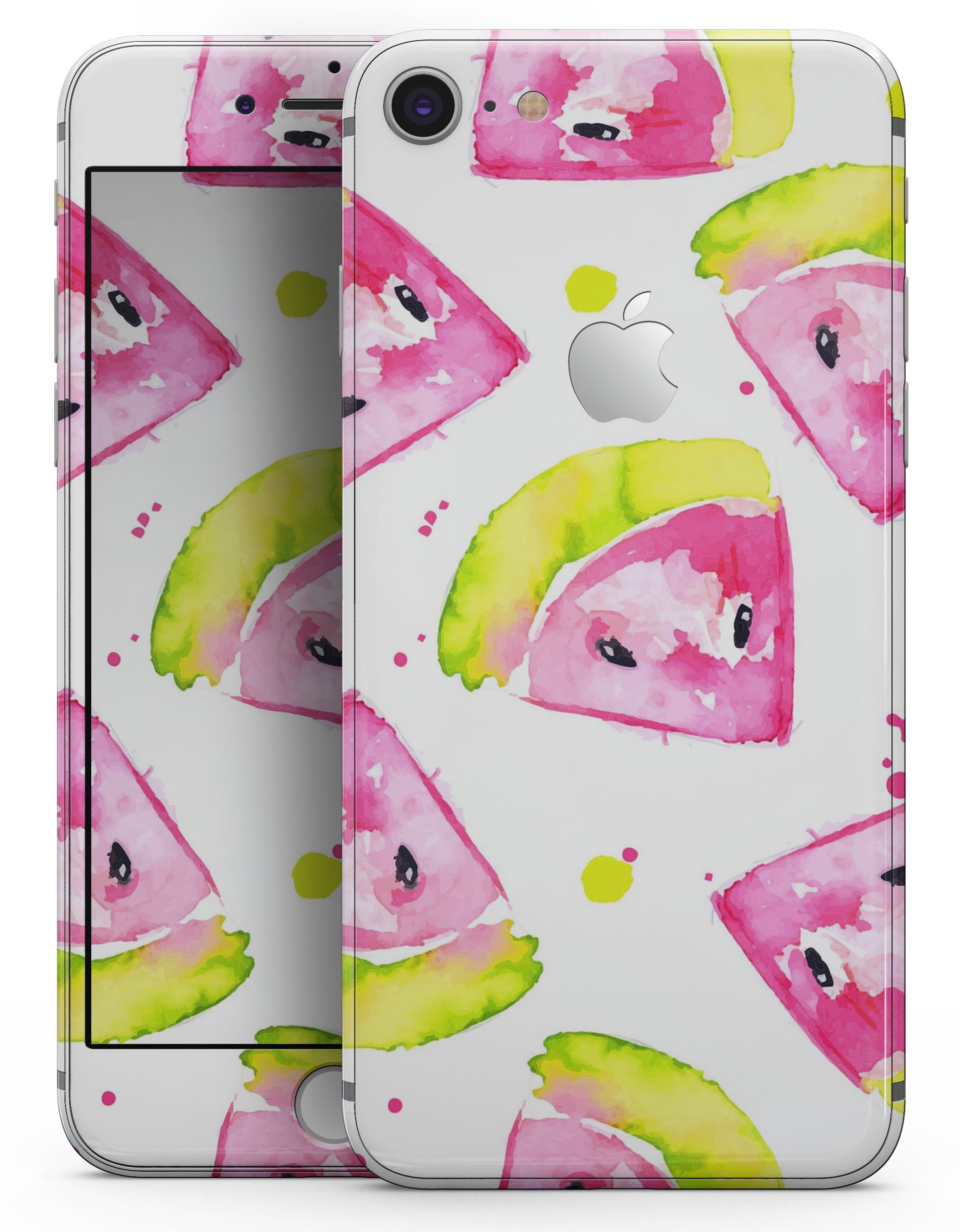 Bright Highlighter WaterColor-Melins skin for iPhone 8 and 8 Plus, showcasing vibrant colors and premium vinyl material.