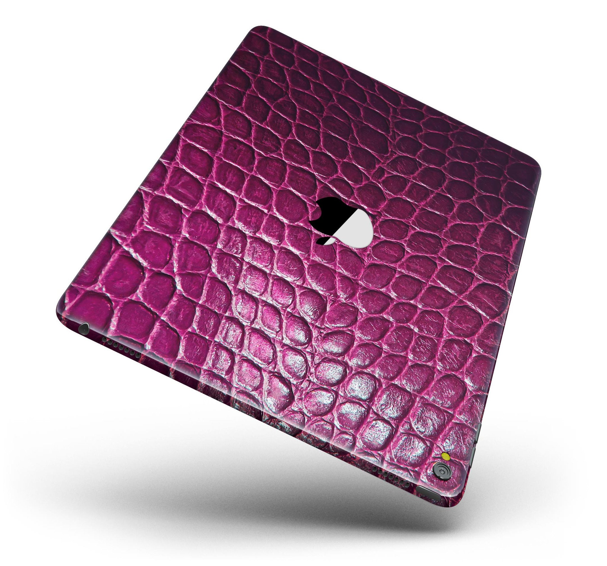 Bright magenta alligator skin full body skin for iPad Pro, showcasing its vibrant color and unique texture.