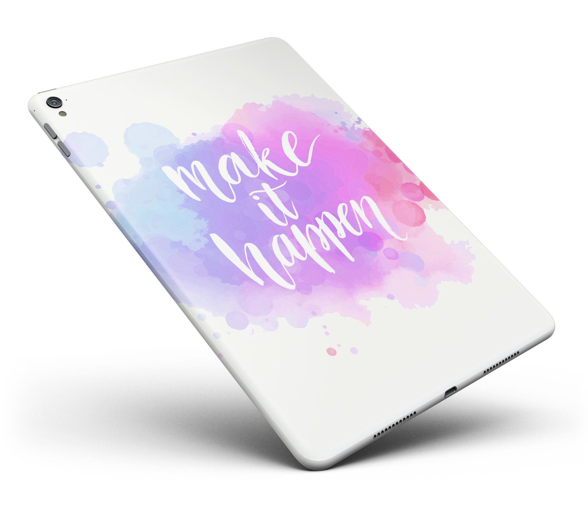 Bright Make it Happen Full Body Skin for iPad Pro, showcasing vibrant design and premium vinyl material.