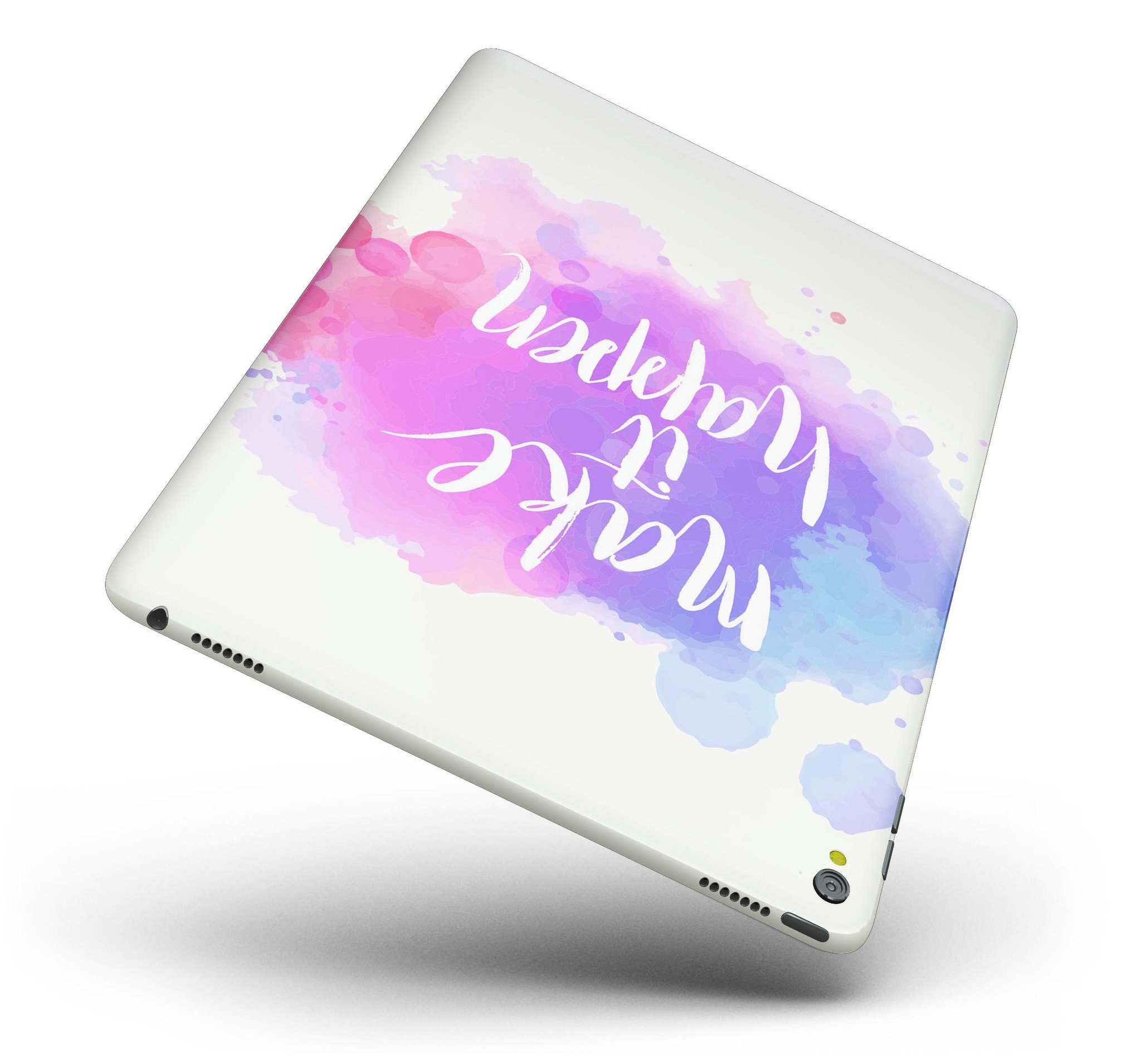 Bright Make it Happen Full Body Skin for iPad Pro, showcasing vibrant design and premium vinyl material.