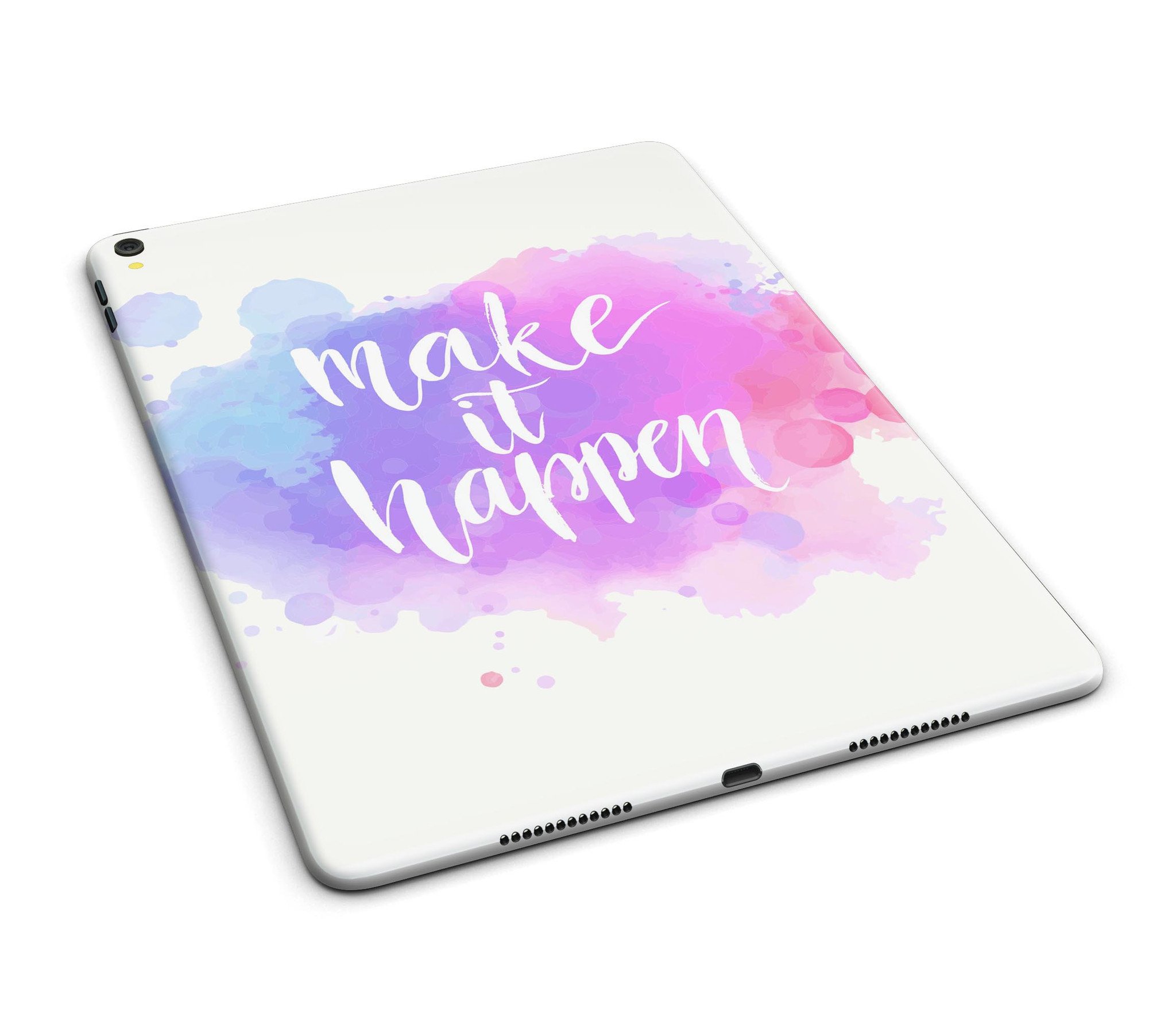 Bright Make it Happen Full Body Skin for iPad Pro, showcasing vibrant design and premium vinyl material.