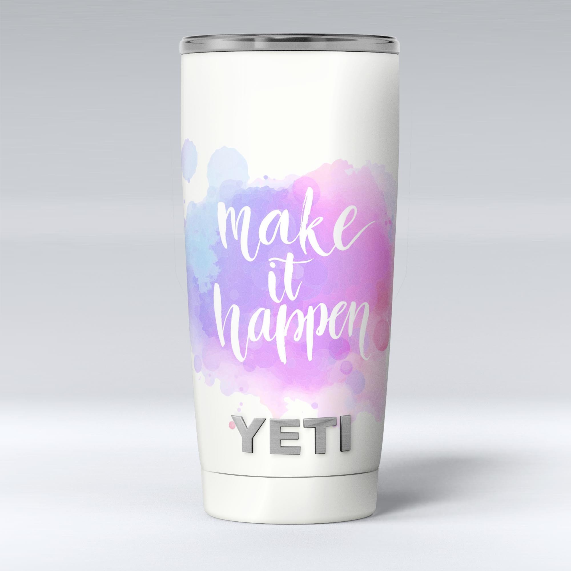 Bright Make it Happen Skin Decal Vinyl Wrap Kit for Yeti Coolers, showcasing vibrant design and premium vinyl material.