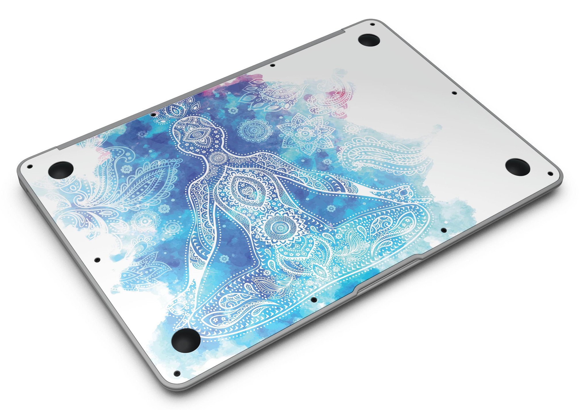 Bright Oil Yoga Mood Skin Kit for MacBook Air, showcasing vibrant design and premium vinyl material.