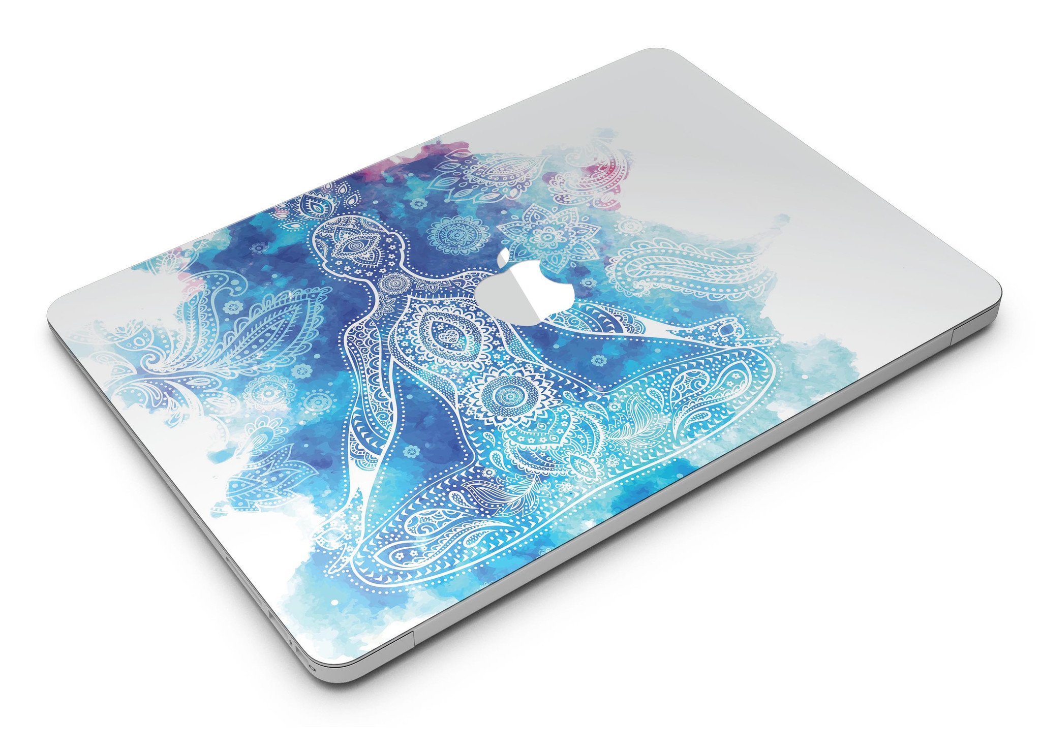 Bright Oil Yoga Mood Skin Kit for MacBook Air, showcasing vibrant design and premium vinyl material.