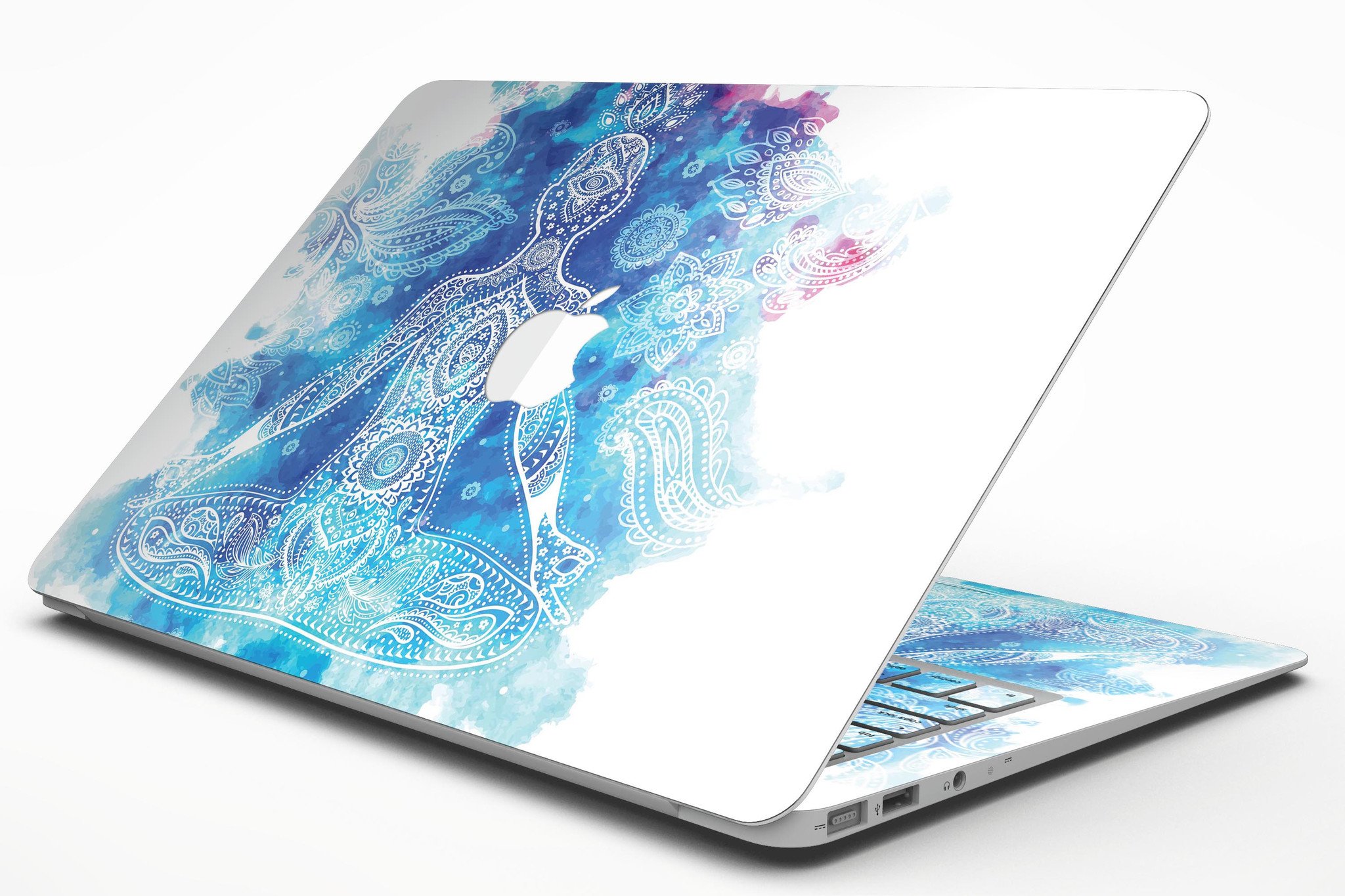 Bright Oil Yoga Mood Skin Kit for MacBook Air, showcasing vibrant design and premium vinyl material.