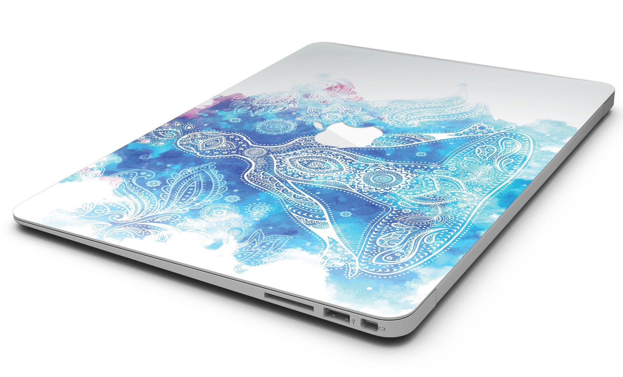 Bright Oil Yoga Mood Skin Kit for MacBook Air, showcasing vibrant design and premium vinyl material.