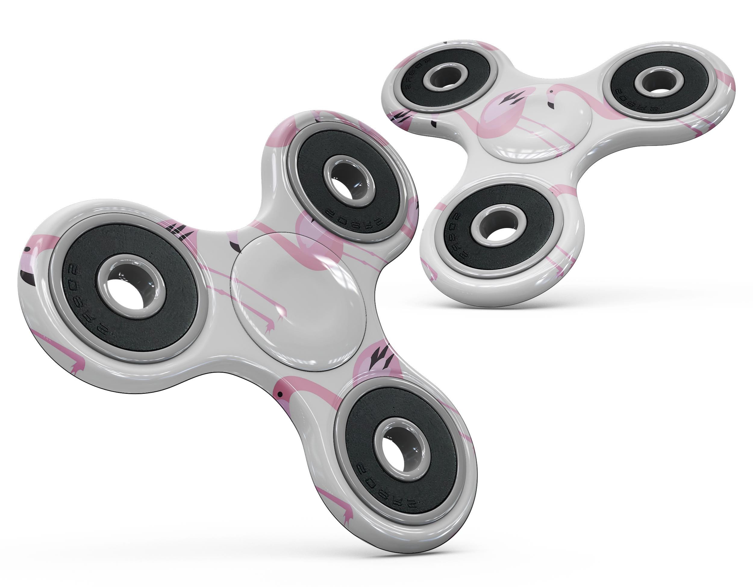 Bright Pink Flamingo Pattern Full-Body Fidget Spinner Skin-Kit showcasing vibrant flamingo design on durable vinyl.