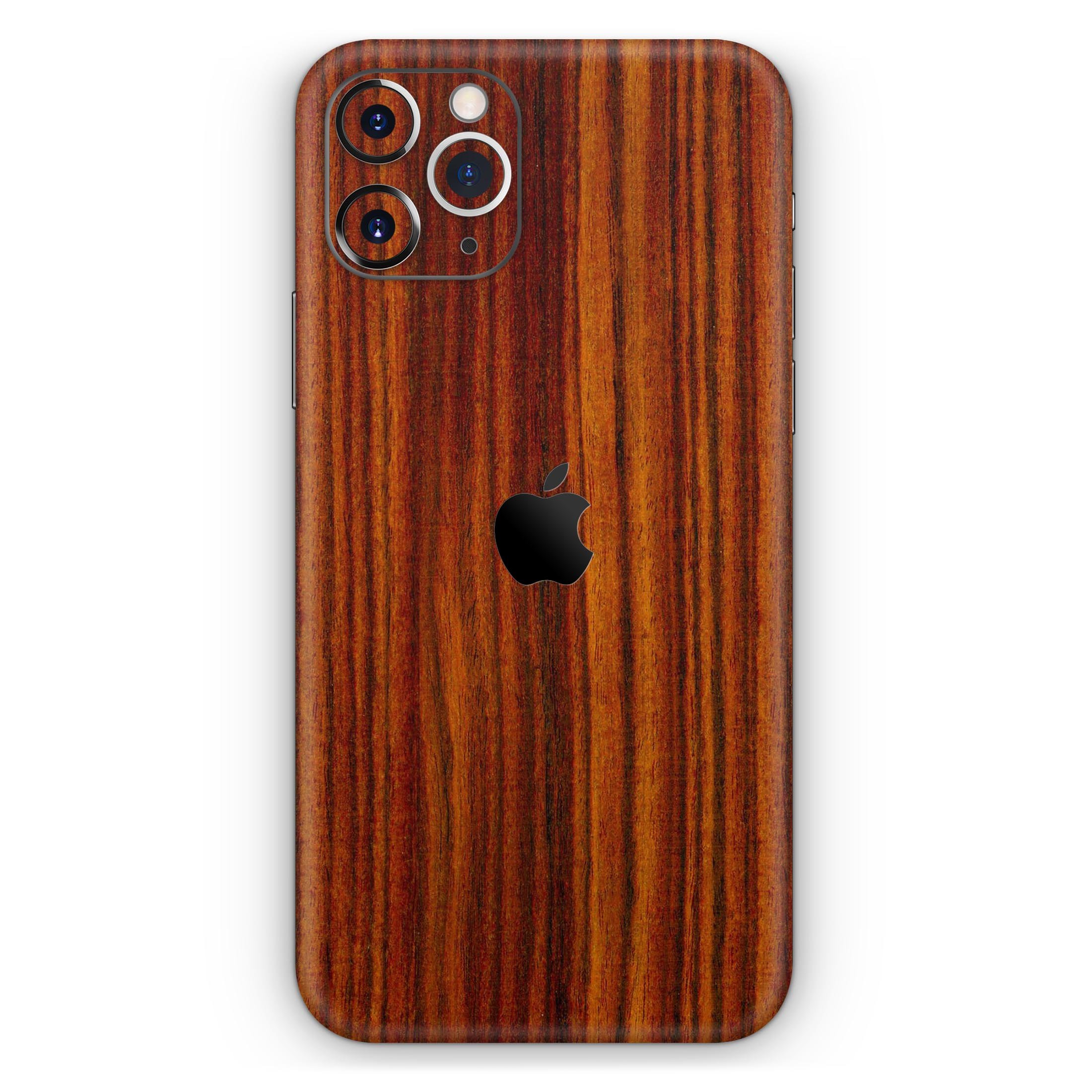 Bright Red Ebony Woodgrain Skin-Kit for Apple iPhone, showcasing a stylish woodgrain design.