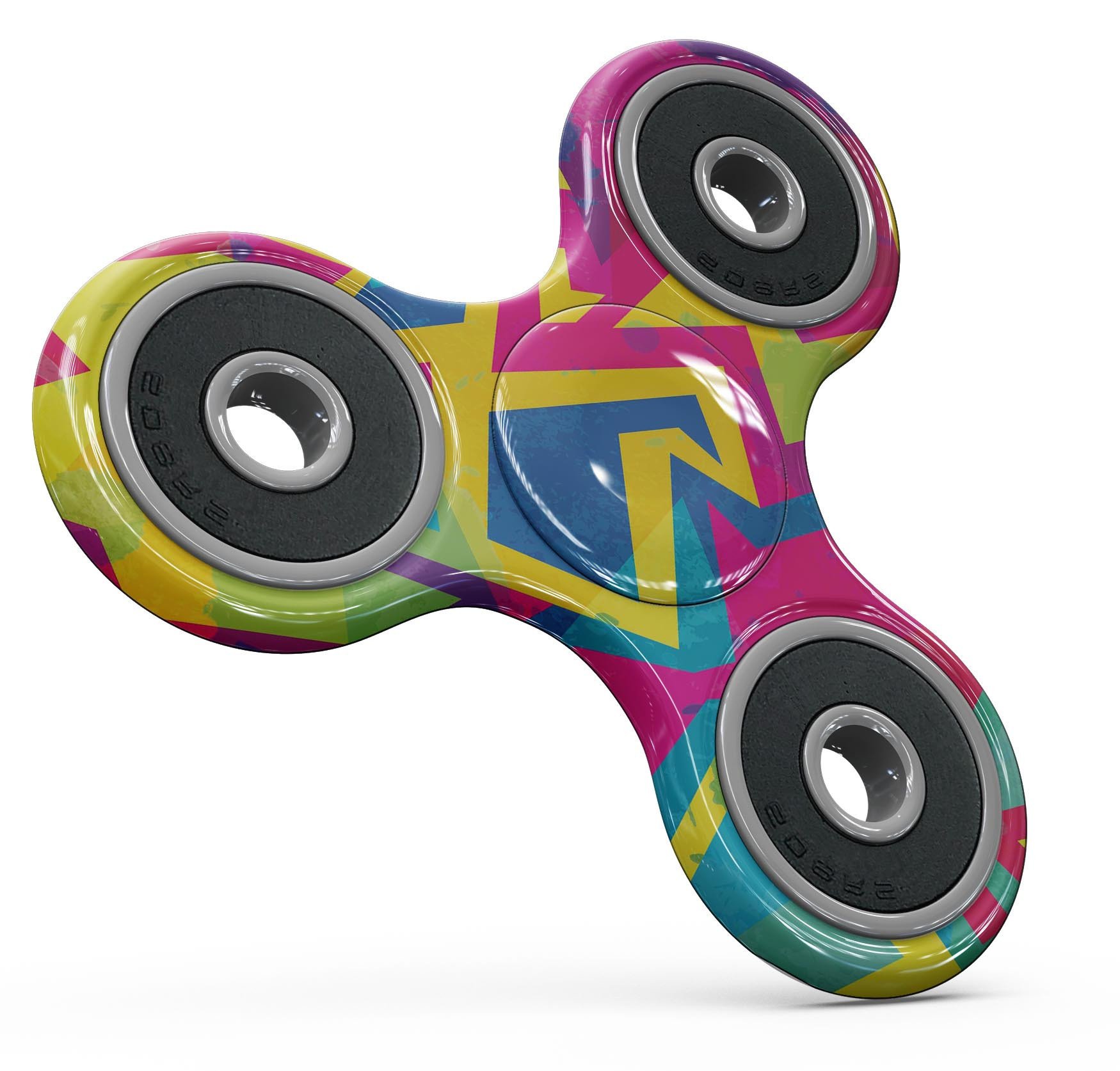 Bright Retro Color-Shapes Full-Body Skin-Kit for fidget spinner, showcasing vibrant colors and unique shapes.