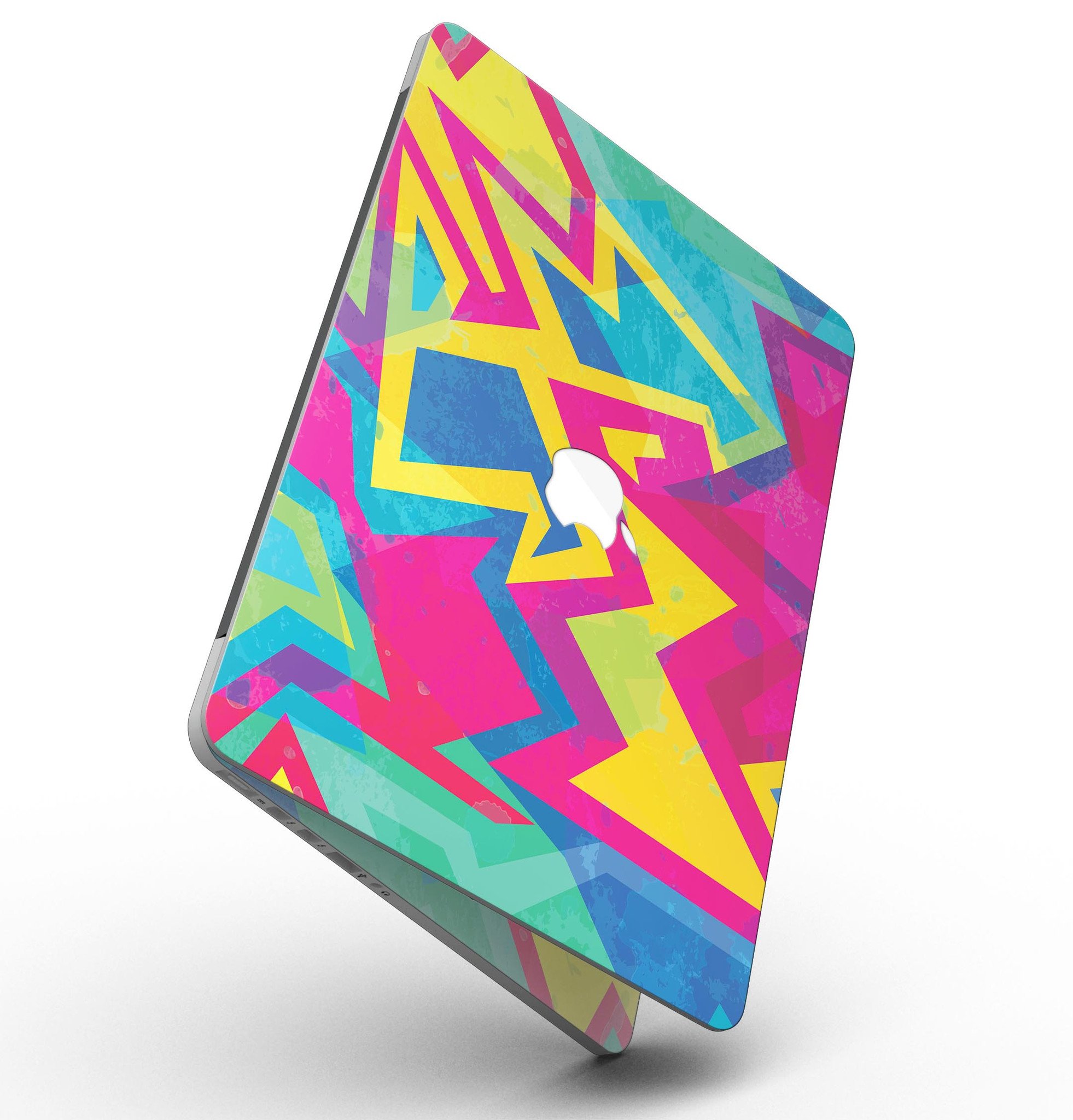 Bright Retro Color-Shapes skin for MacBook Pro with Retina Display, showcasing vibrant colors and unique shapes for stylish protection.