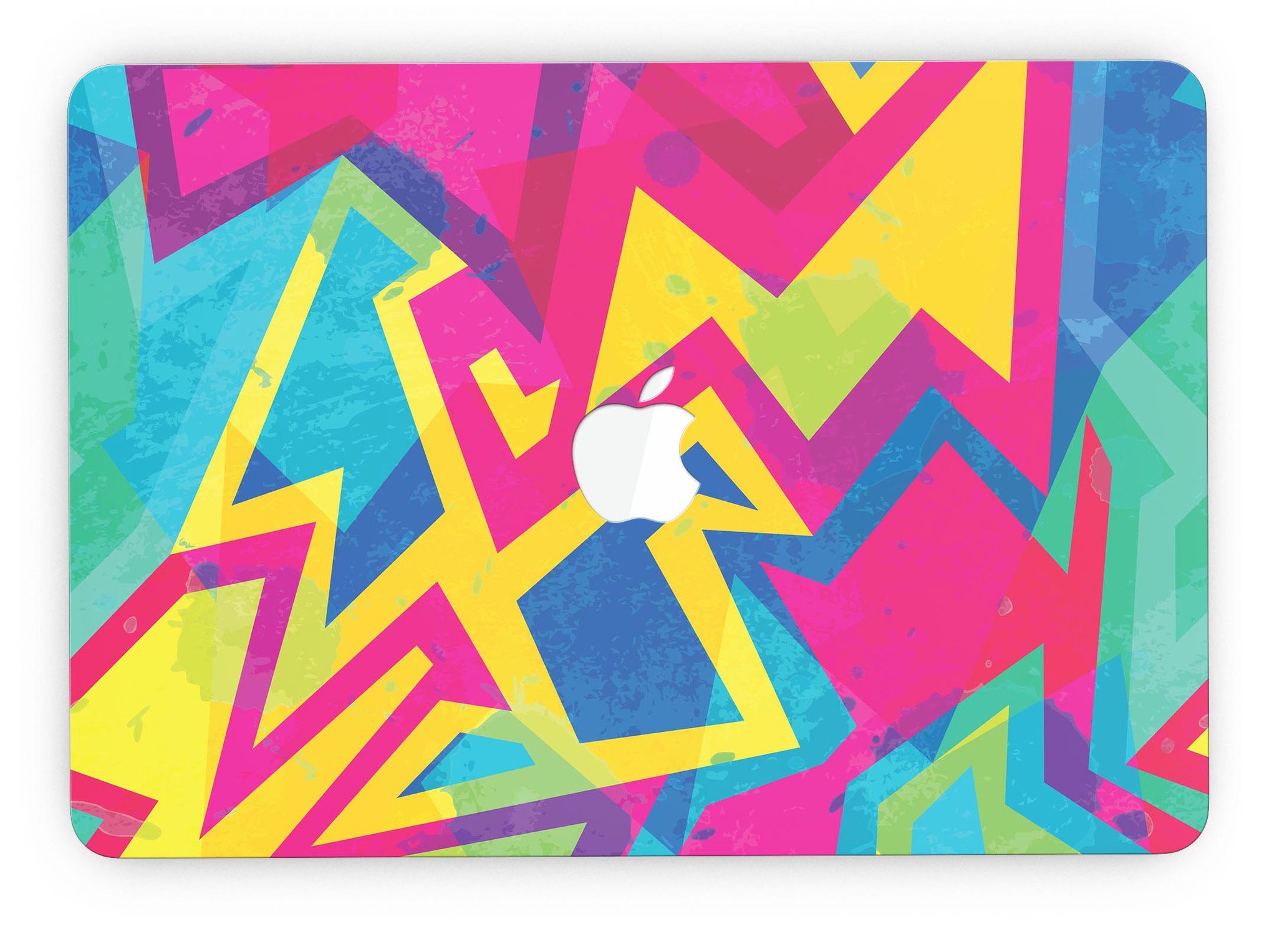 Bright Retro Color-Shapes skin for MacBook Pro with Retina Display, showcasing vibrant colors and unique shapes for stylish protection.