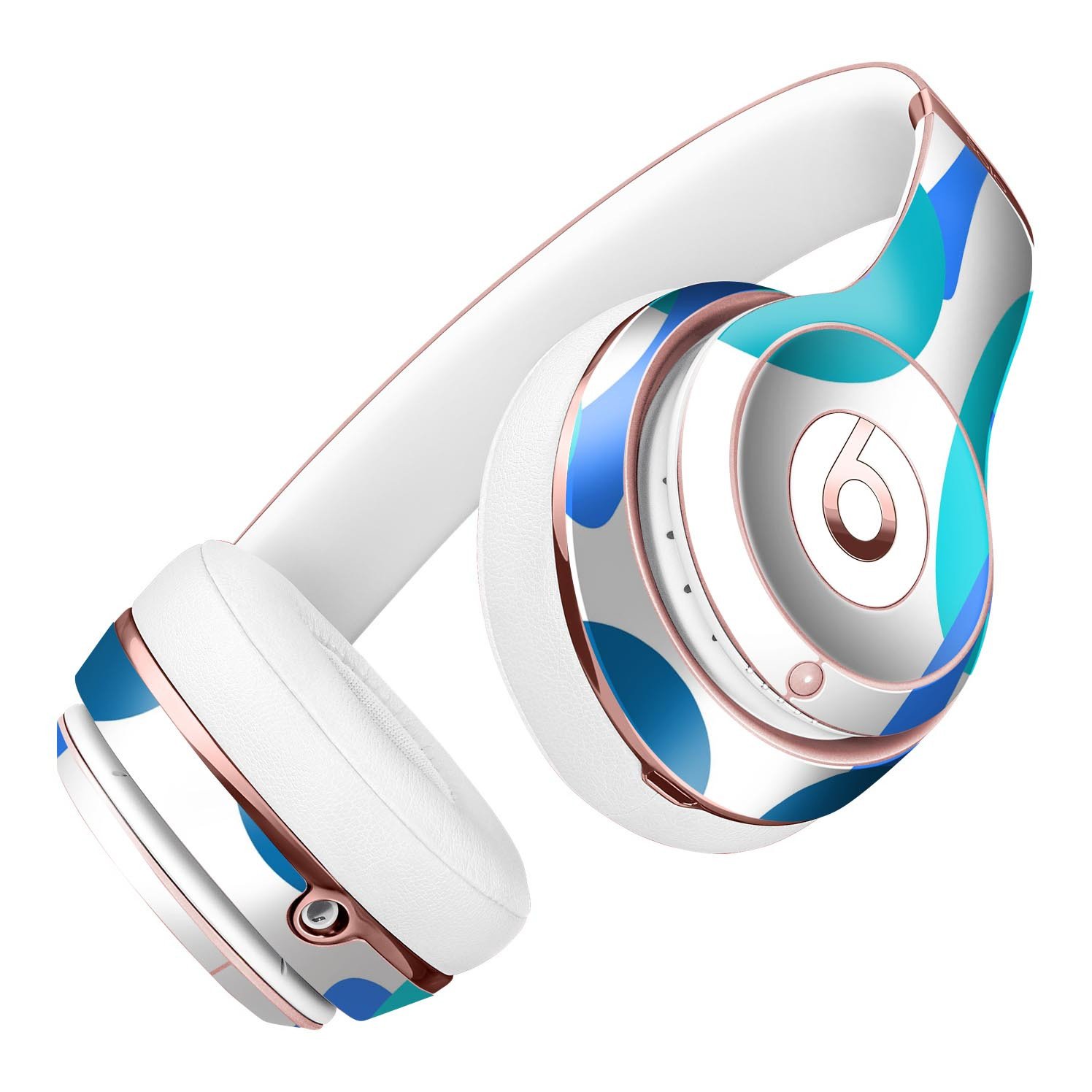 Bright Shades of Blue Cartoon Trees Skin Kit for Beats by Dre Solo 3 Wireless Headphones, showcasing vibrant colors and unique design.