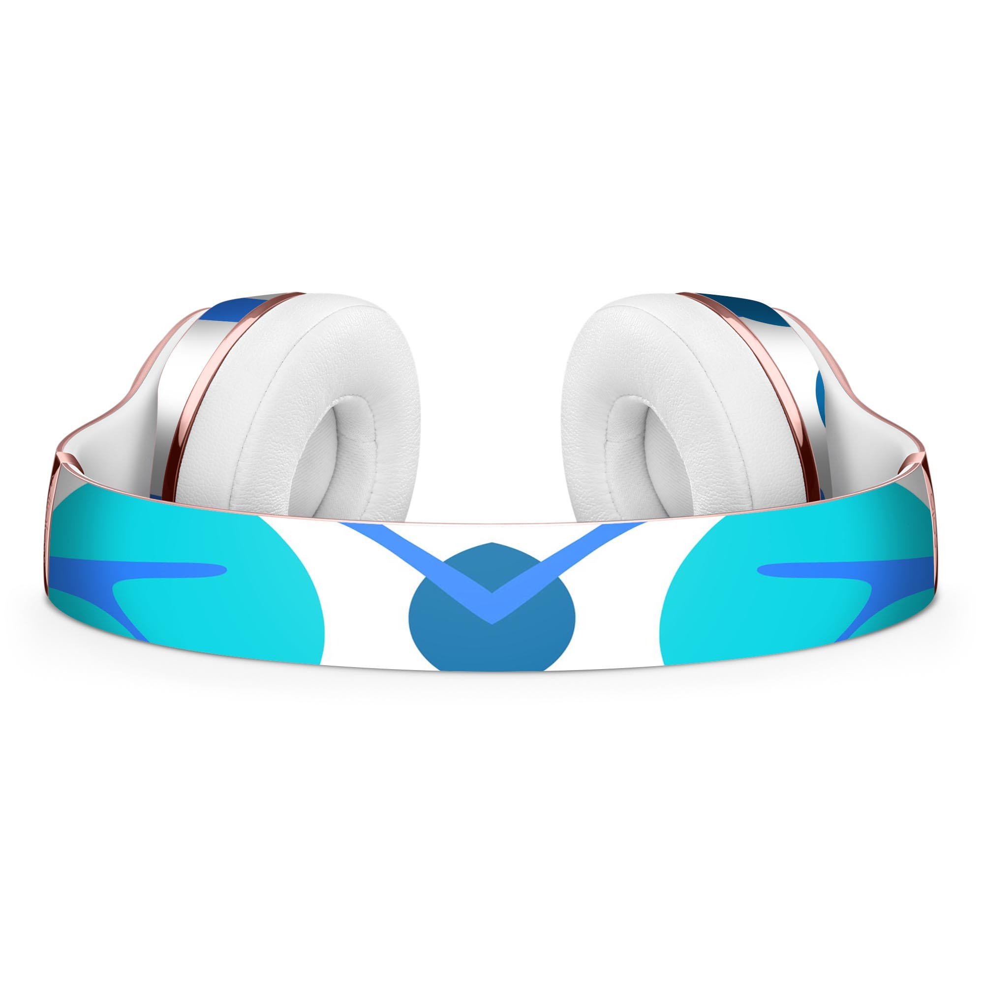 Bright Shades of Blue Cartoon Trees Skin Kit for Beats by Dre Solo 3 Wireless Headphones, showcasing vibrant colors and unique design.