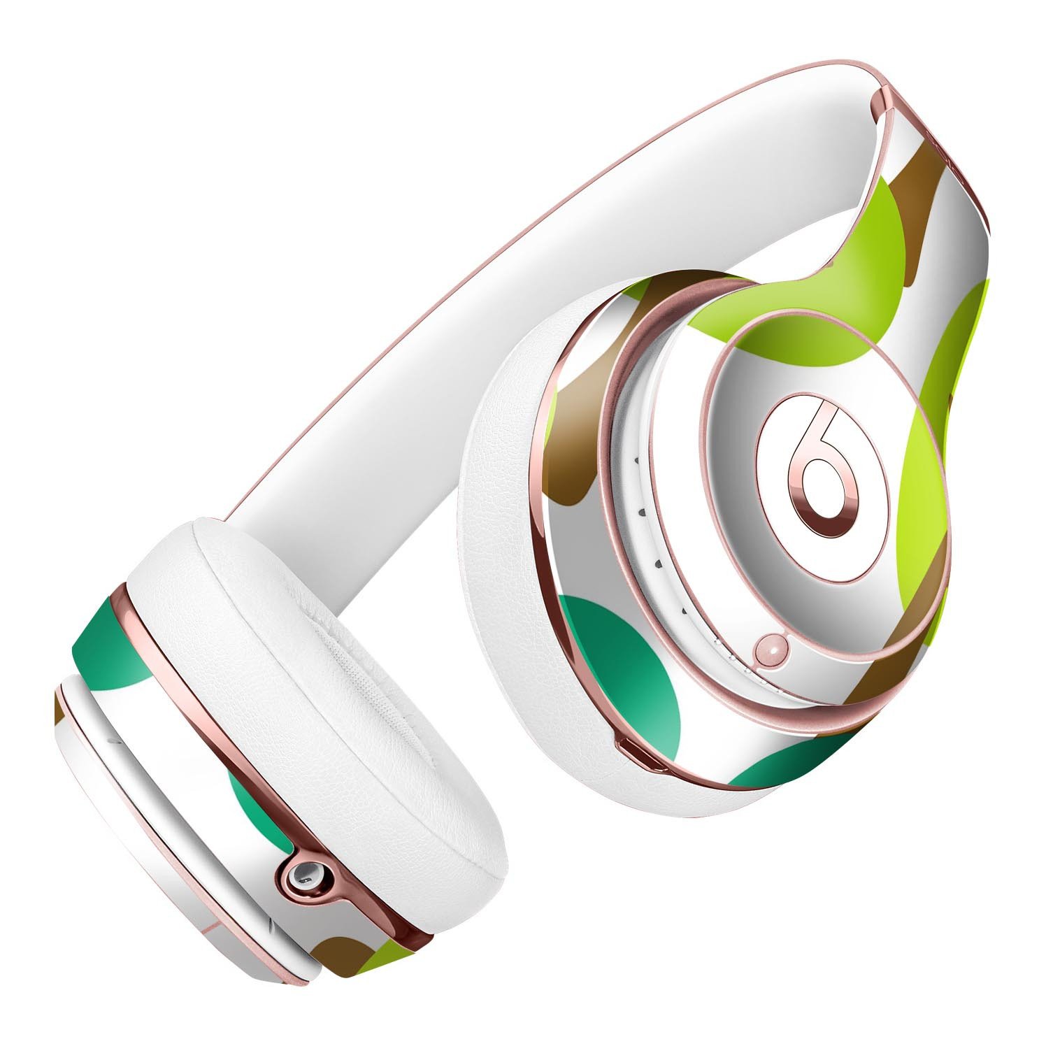 Bright Shades of Green Cartoon Trees Skin Kit for Beats by Dre Solo 3 Wireless Headphones, showcasing vibrant colors and unique design.