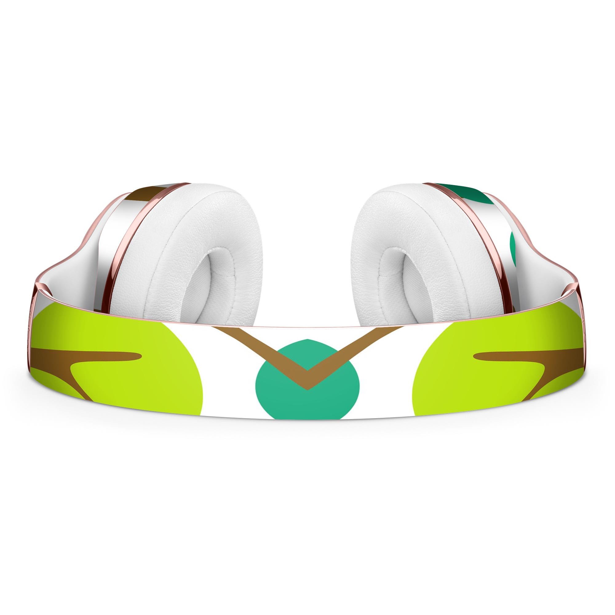 Bright Shades of Green Cartoon Trees Skin Kit for Beats by Dre Solo 3 Wireless Headphones, showcasing vibrant colors and unique design.