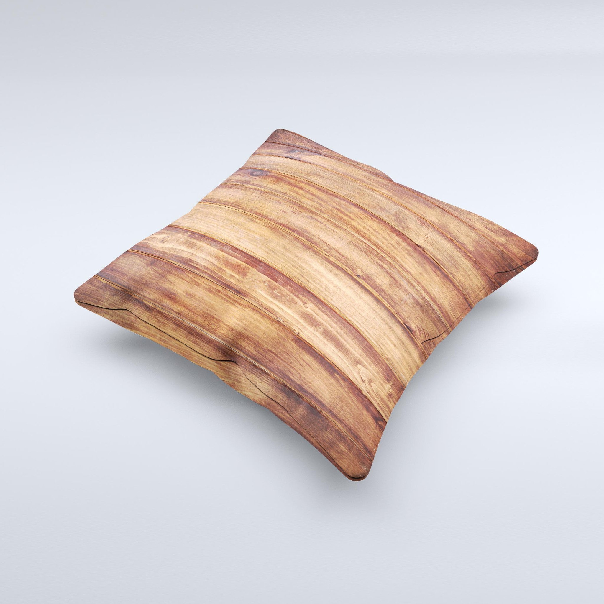 Bright Stained Wooden Planks Decorative Throw Pillow with unique ink-fuzed design, handcrafted in Virginia, showcasing vibrant colors and textures.